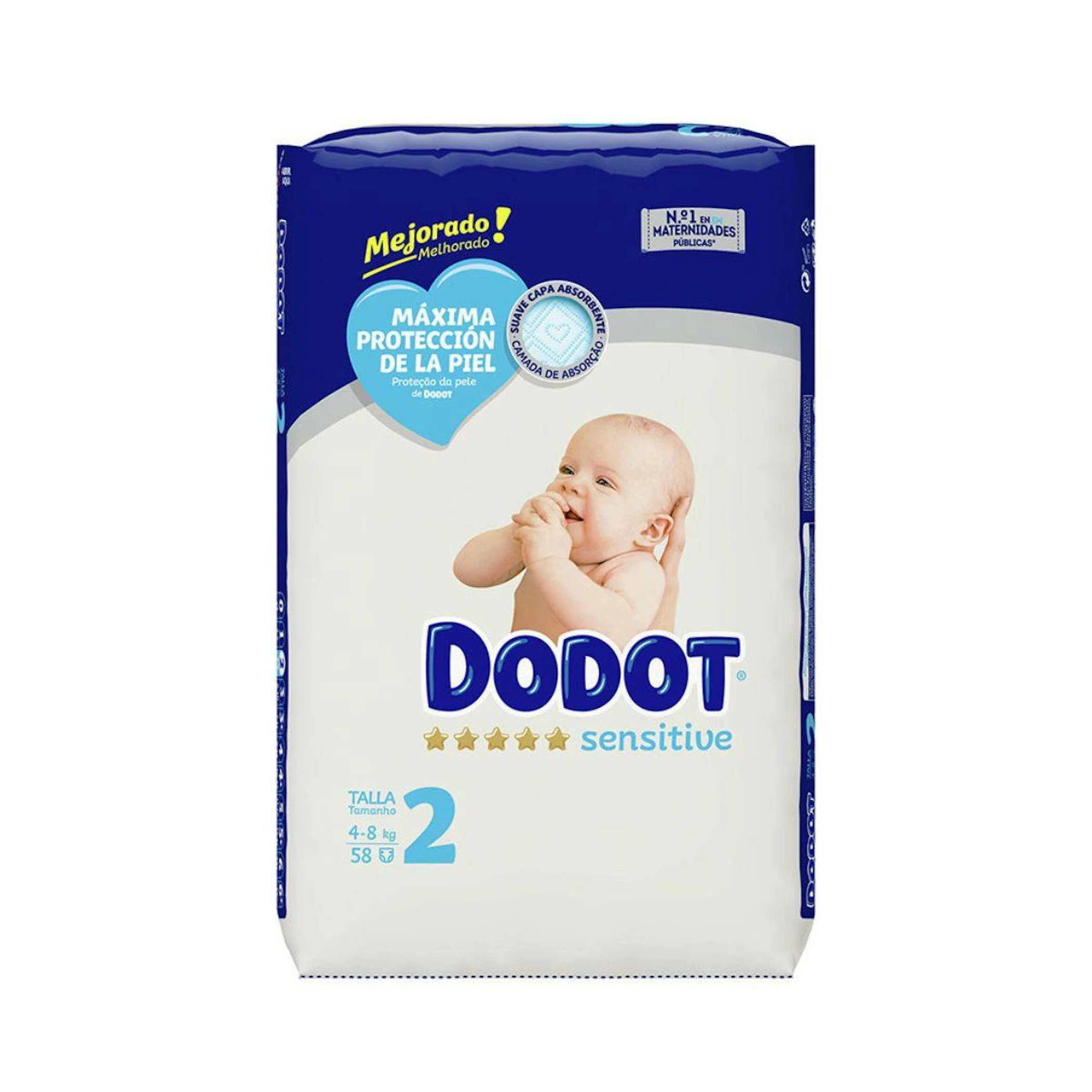 Pañales Sensitive Talla 2 (4-8 Kg) Dodot 58 Uds 0