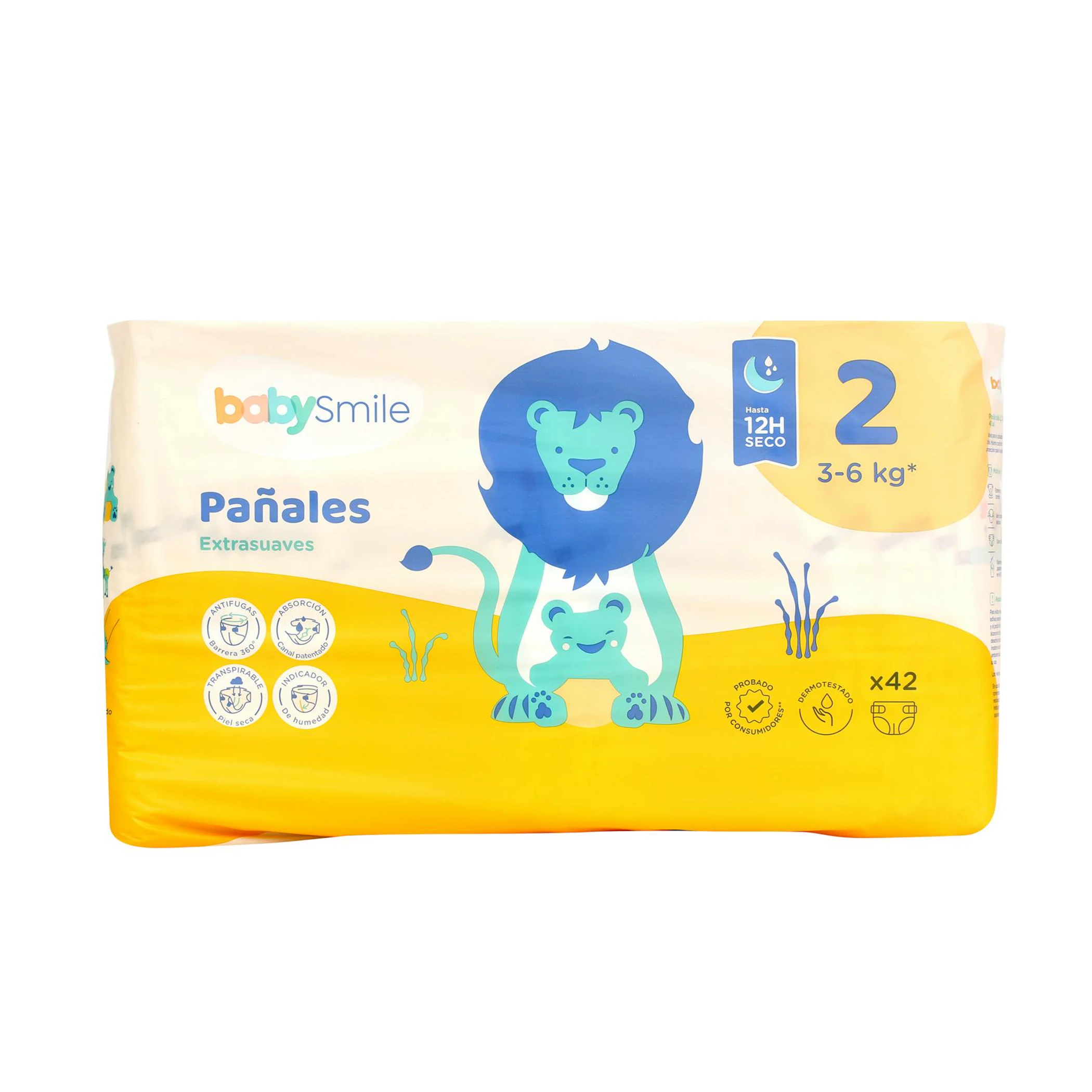 Fraldas Tamanho 2 (3-6 Kg) BabySmile 42 Unid. 0