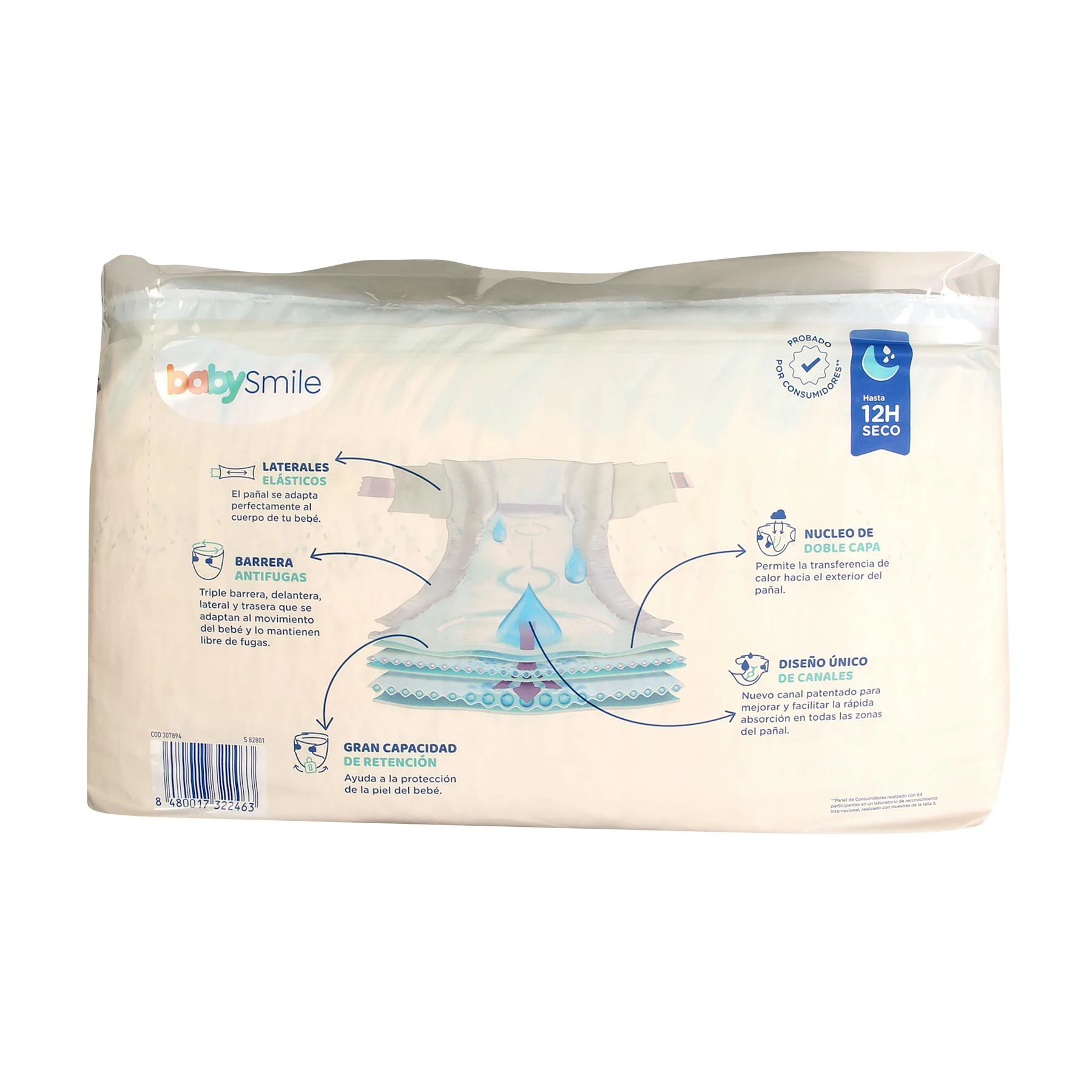 Pañales Talla 4 (8-15 Kg) BabySmile 100 Uds