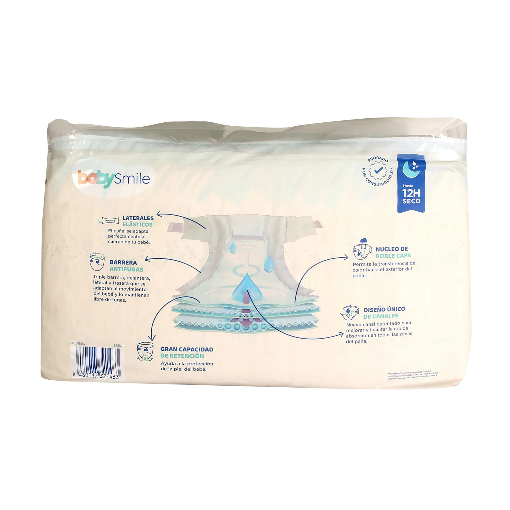 Pañales Talla 4 (8-15 Kg)  BabySmile 100 Uds