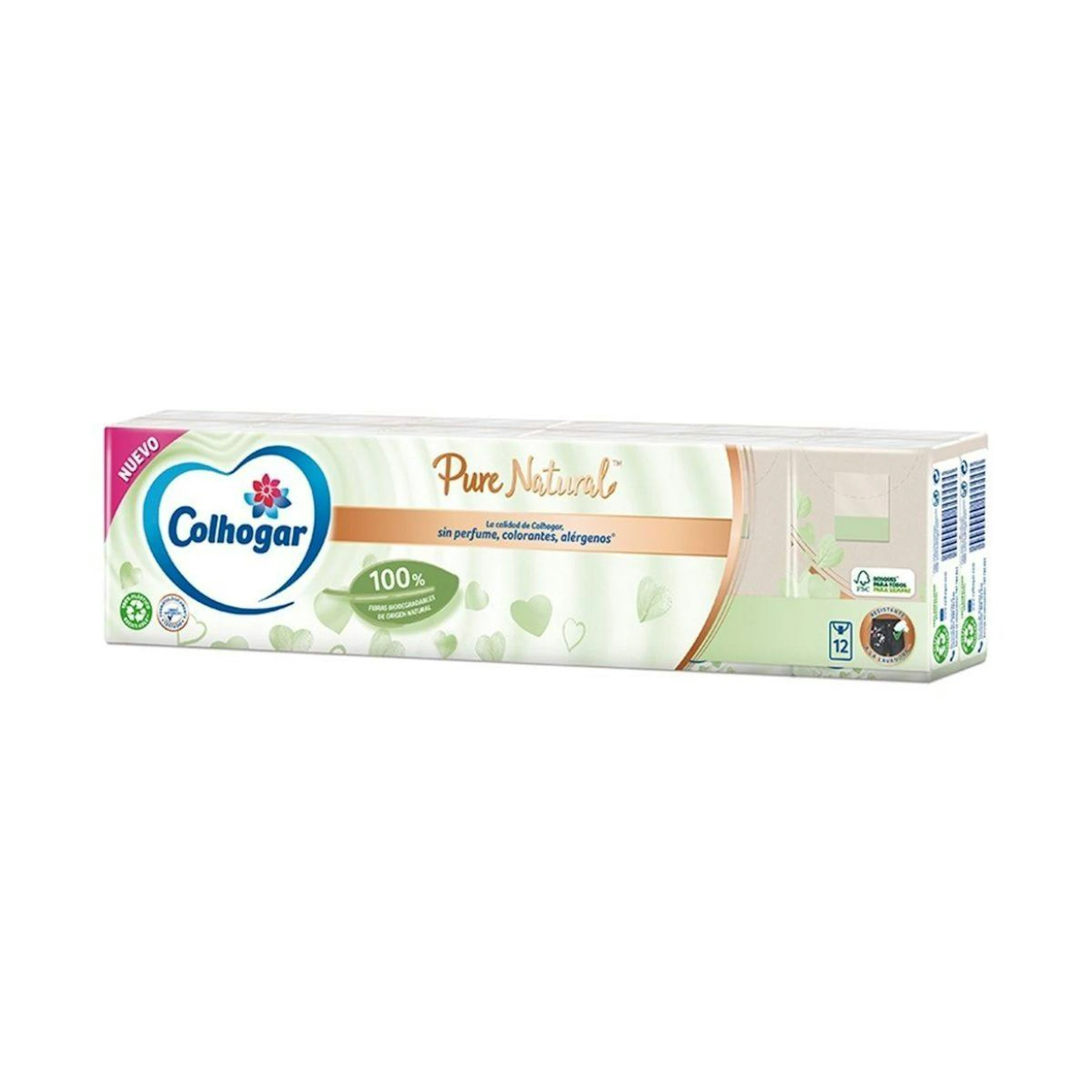Pañuelos Faciales Pocket Pure Nature Colhogar 12Uds 0