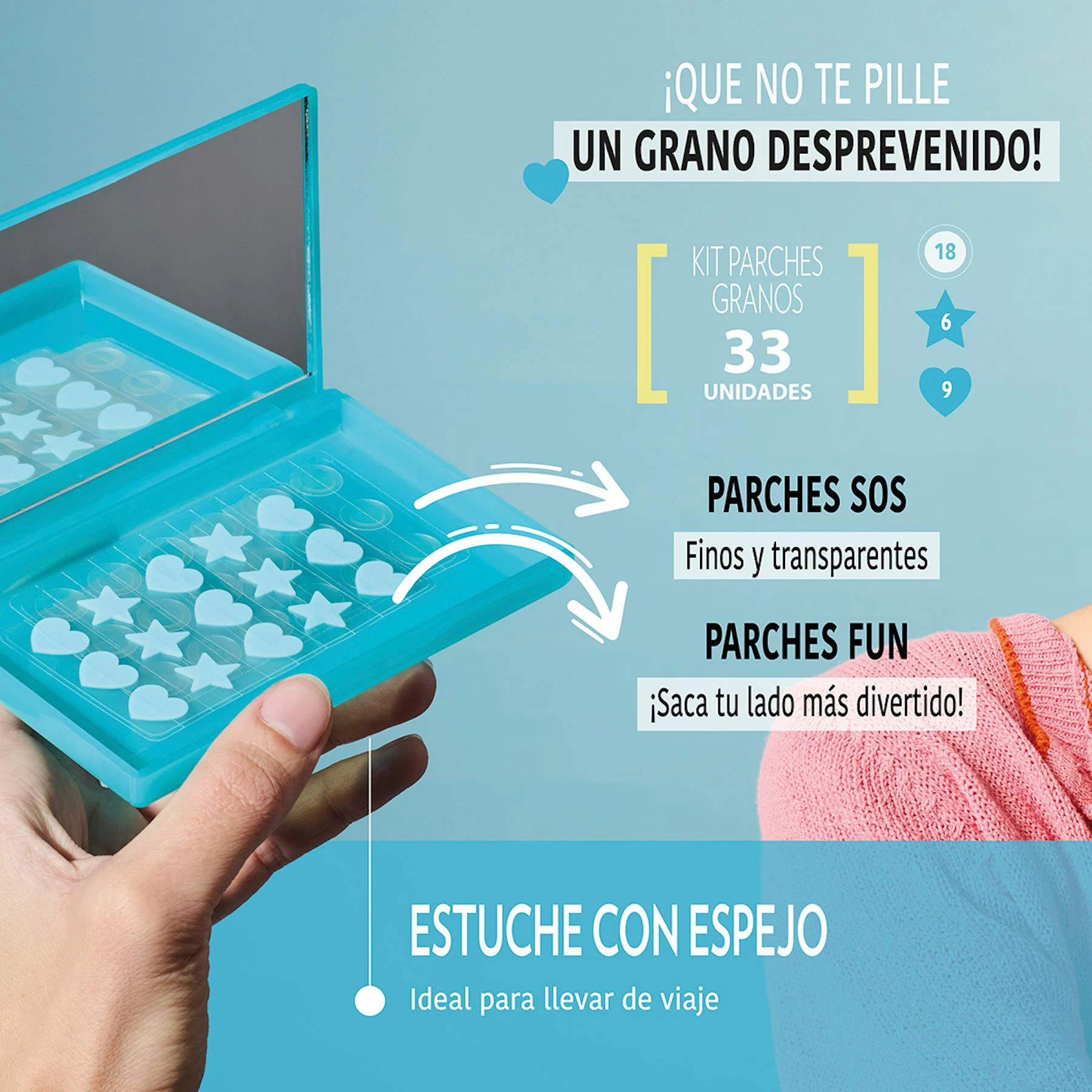 Pack On The Go Parches Para Granos Y Espejo