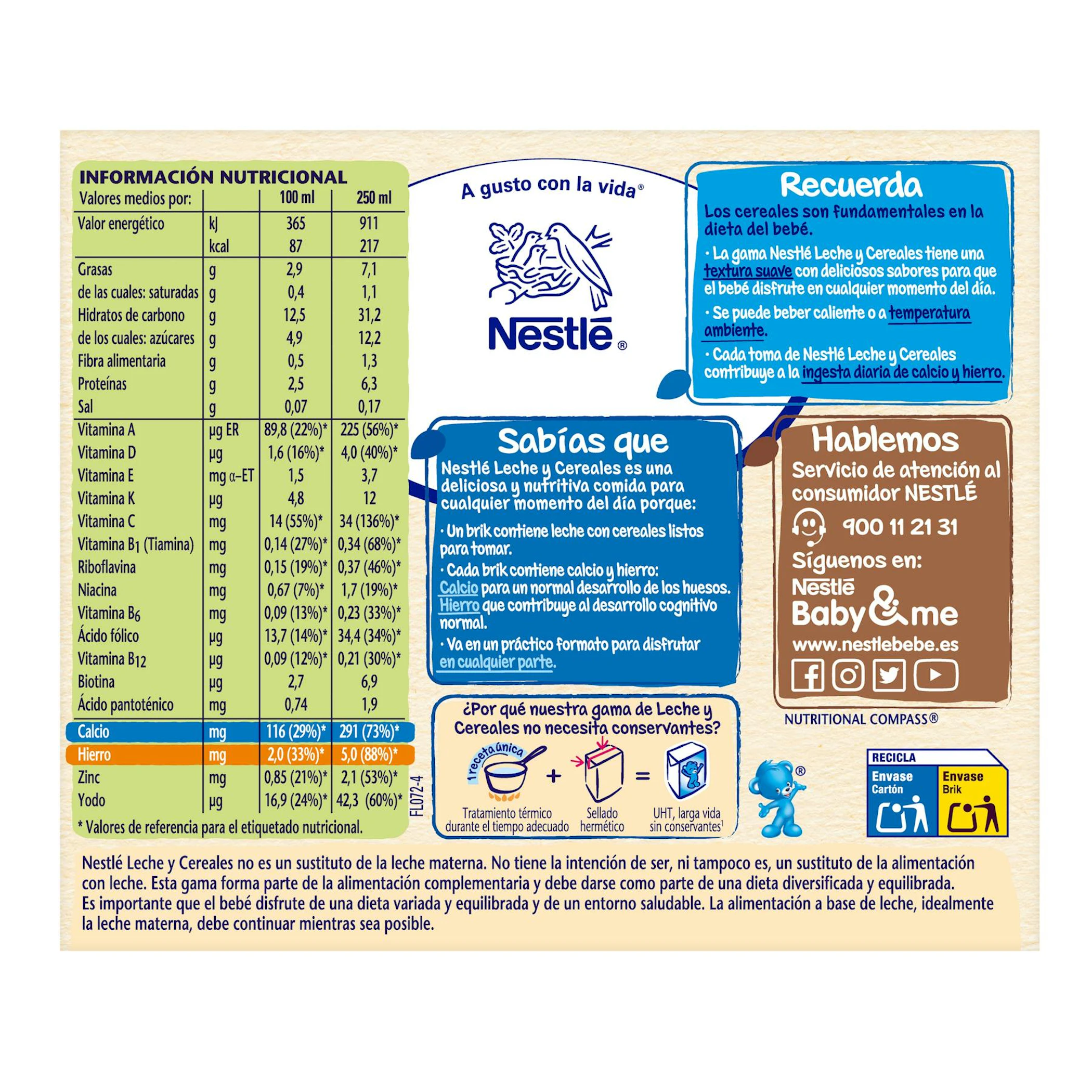 Papilla 8 Cereales Con Miel Nestlé 500Ml