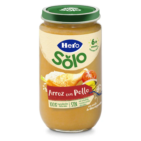 Tarrito de arroz con pollo HERO, tarro 235 g 235 gr