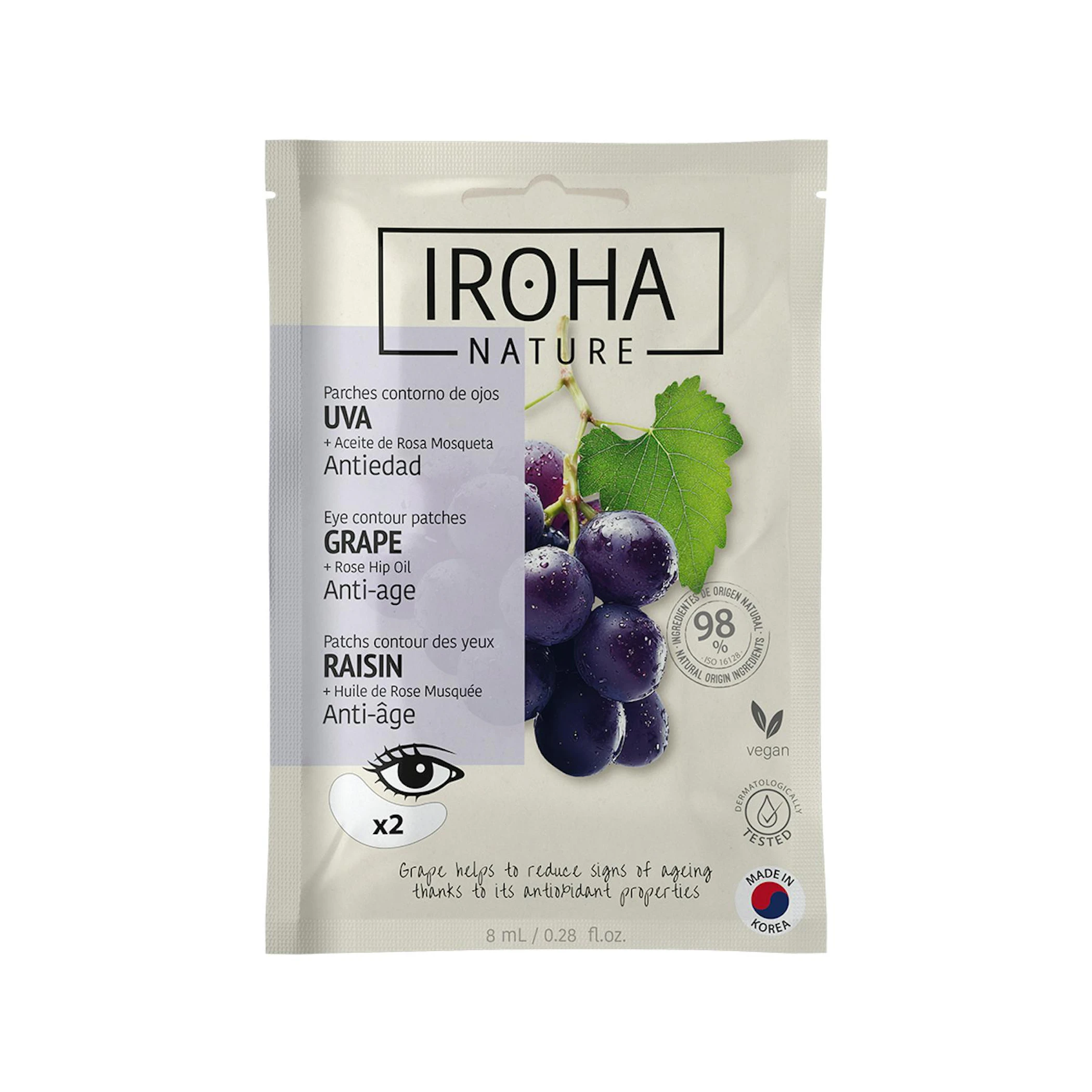 Parches Contorno De Ojos Uva Iroha Nature 0