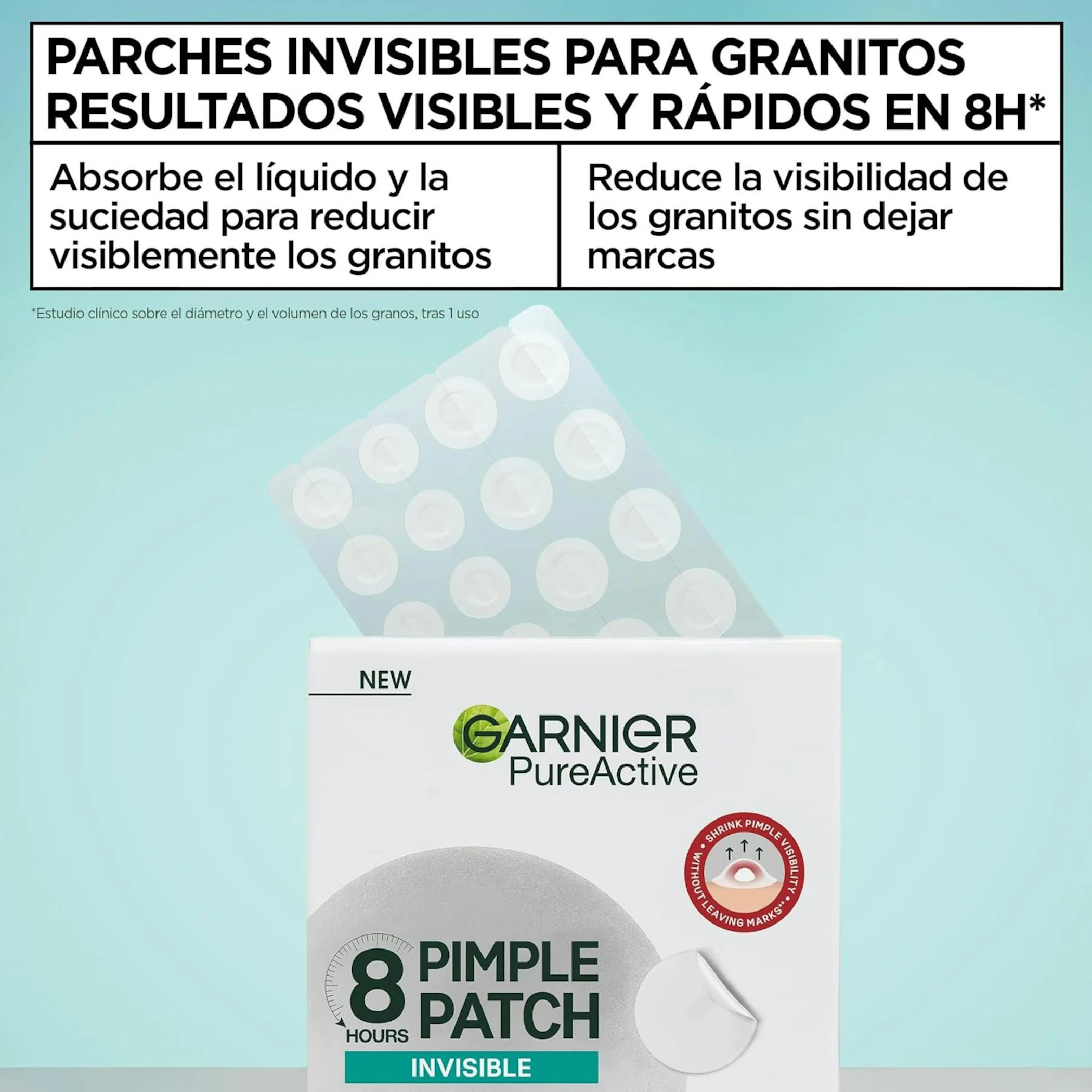 Parches Granos Invisibles Garnier Pure Active 22 Uds