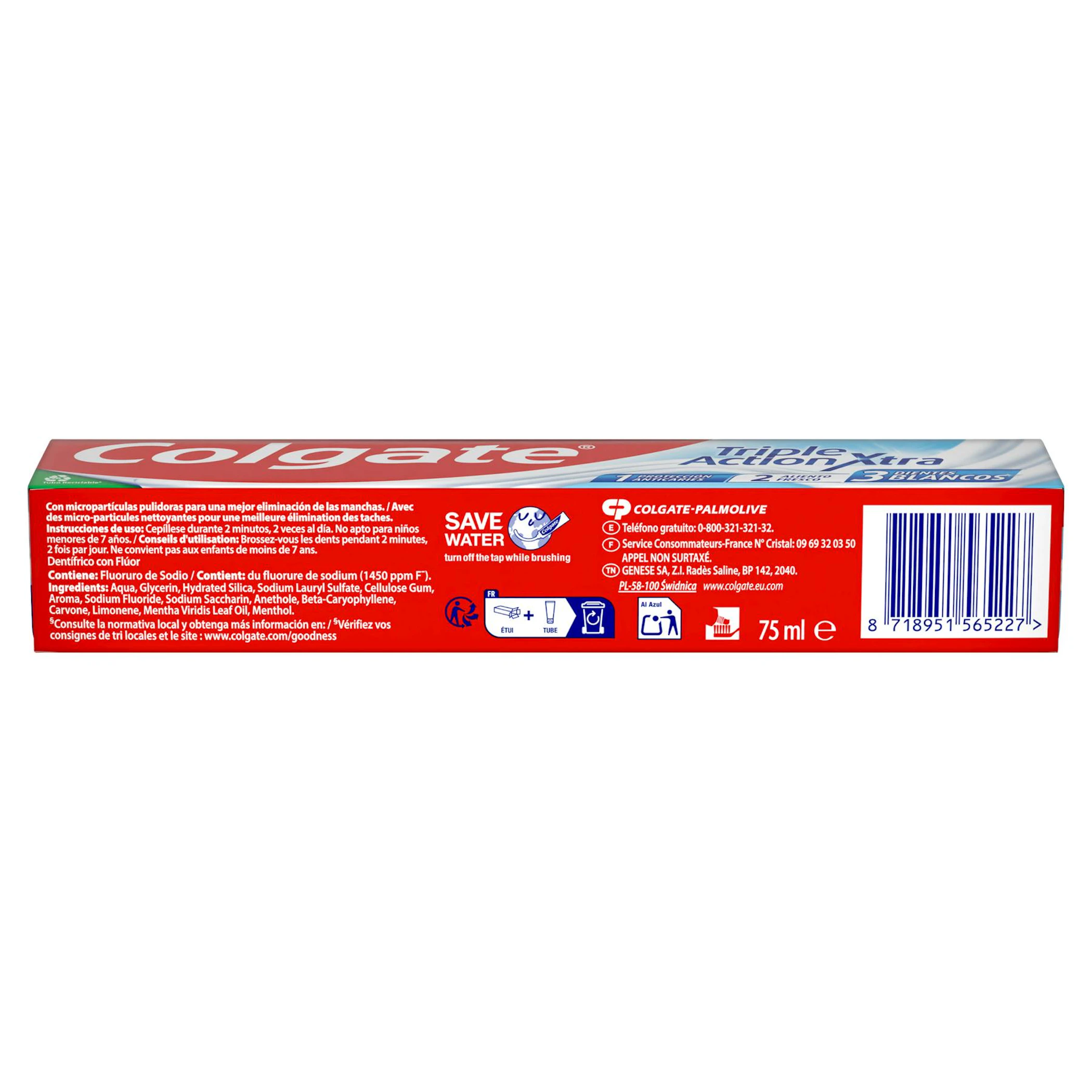 Pasta De Dentes Triple Acción Xtra White Colgate 75Ml