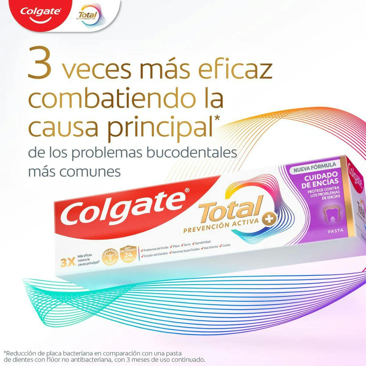 Pasta de Dientes Prevención Activa + Cuidado de Encías Colgate Total 75Ml
