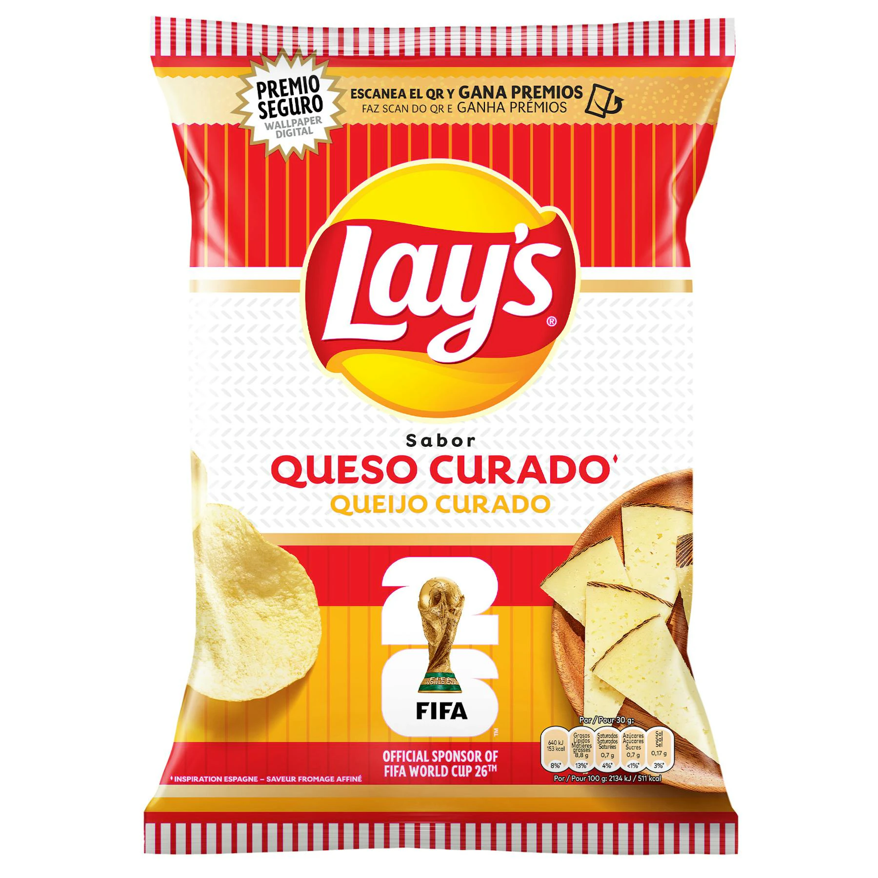 Batatas Queijo Curado Lay's 140Gr