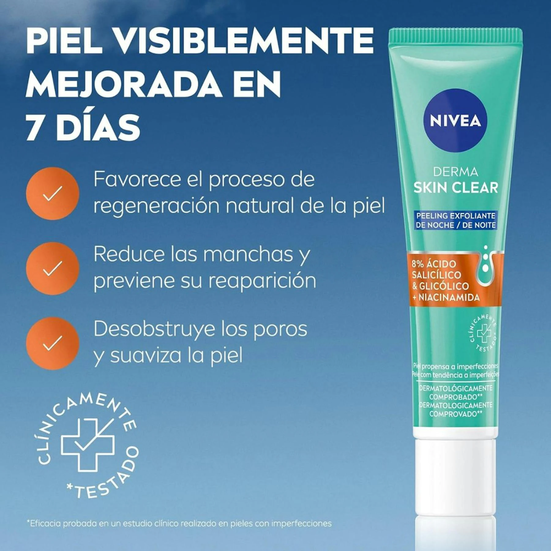 Peeling Exfoliante De Noche Derma Skin Clear Nivea 40Ml