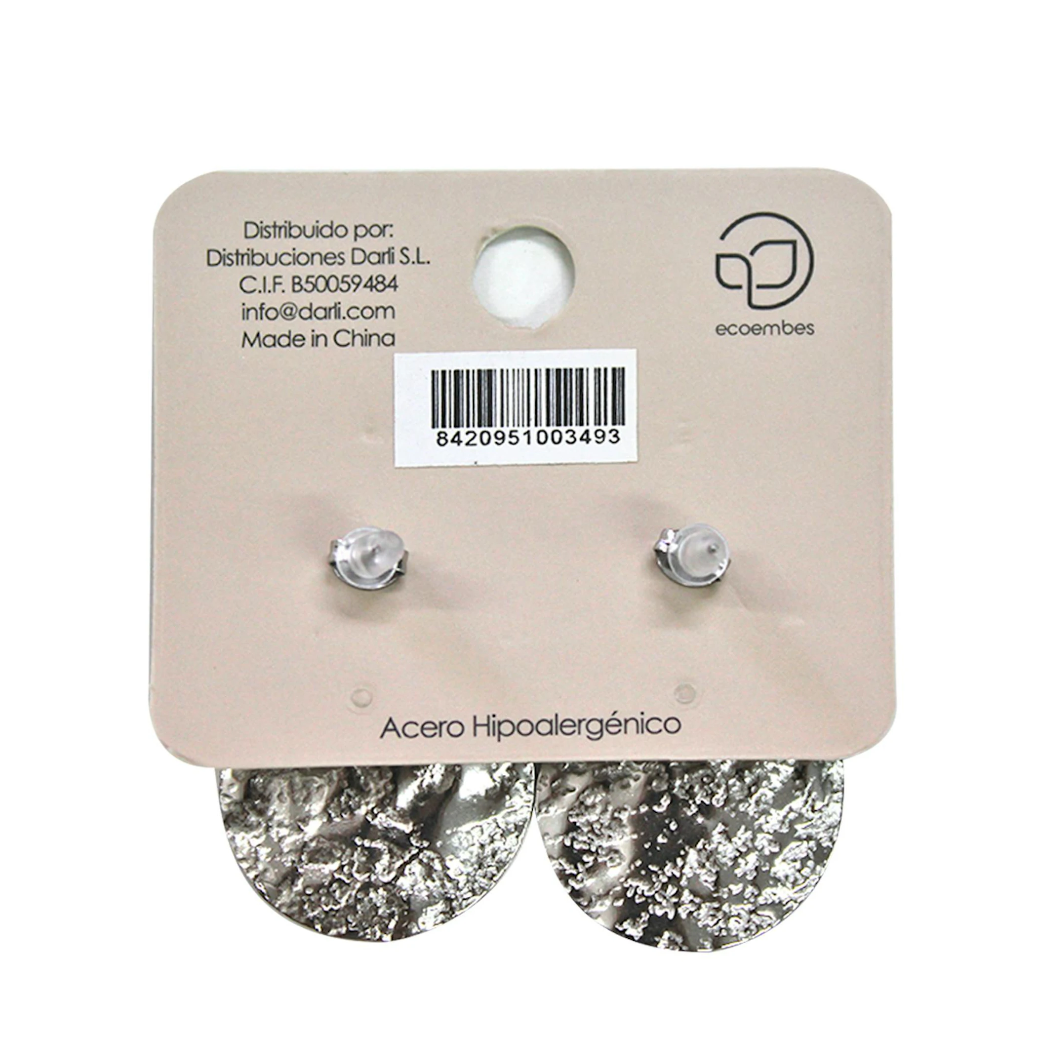 Brincos De Aço Prateado Modelo 55 Accesoriomania
