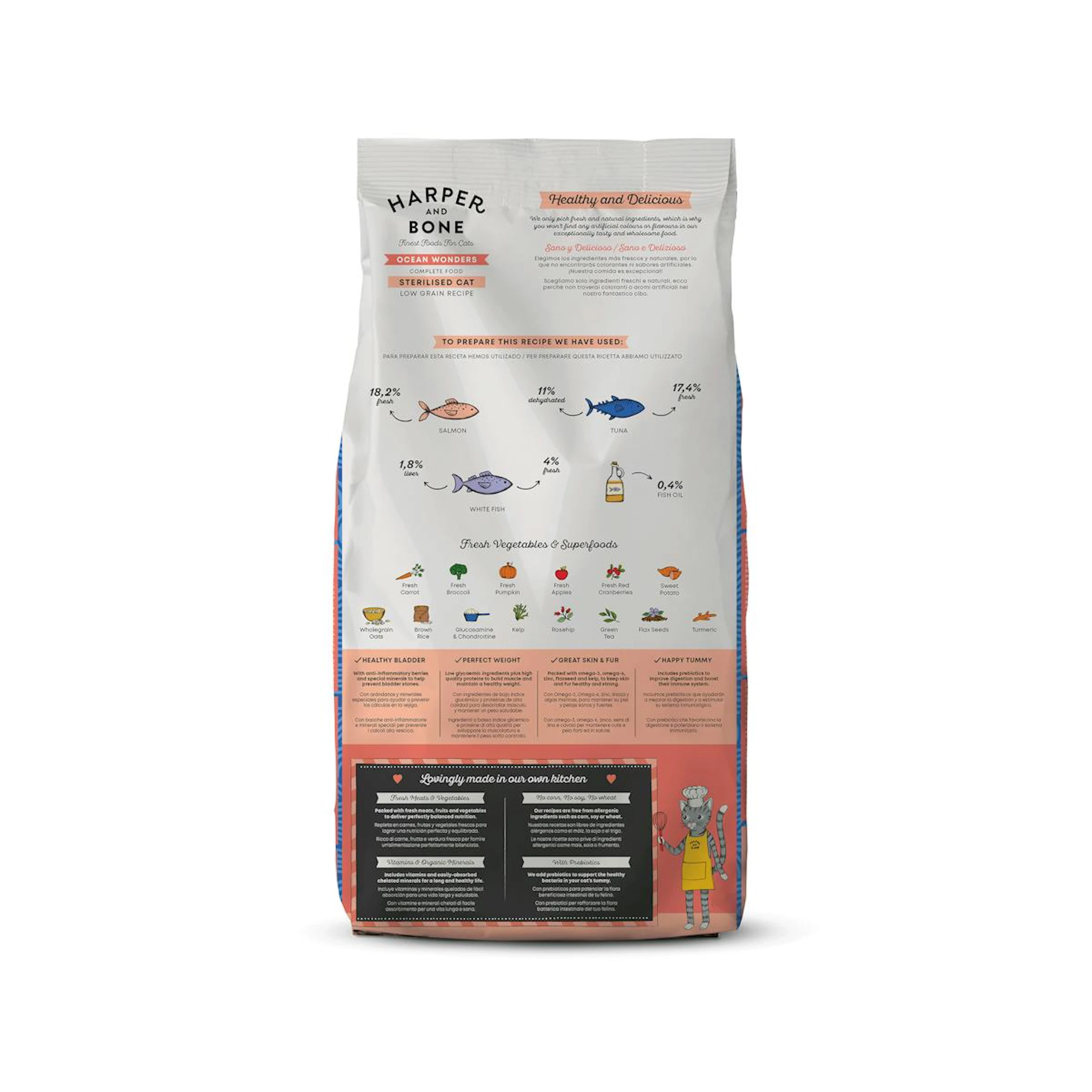 Ração Gatos Esterilizados Ocean Wonders Harper & Bone 1.5 Kg