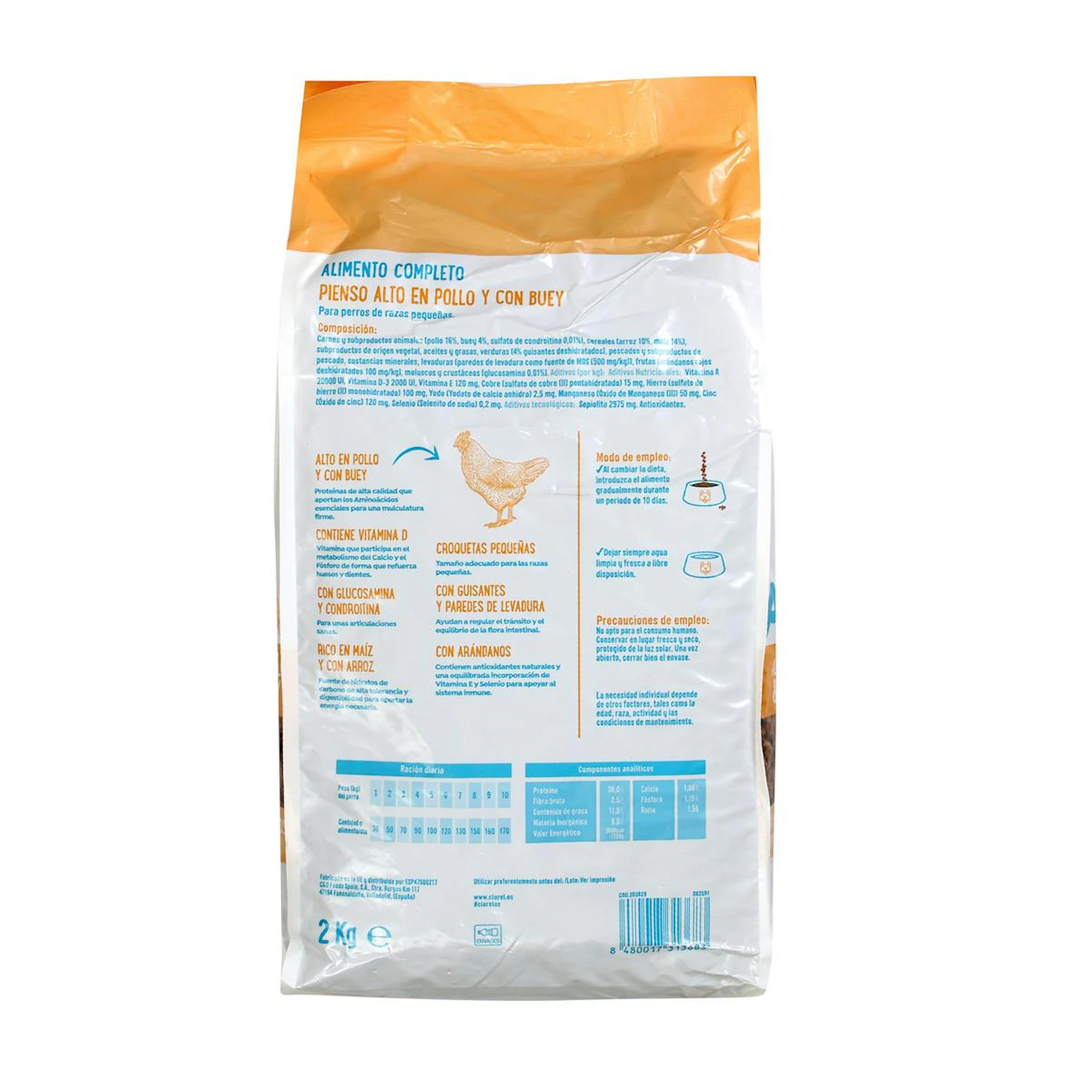 Ração Cães Mini Frango E Vaca AS 2Kg