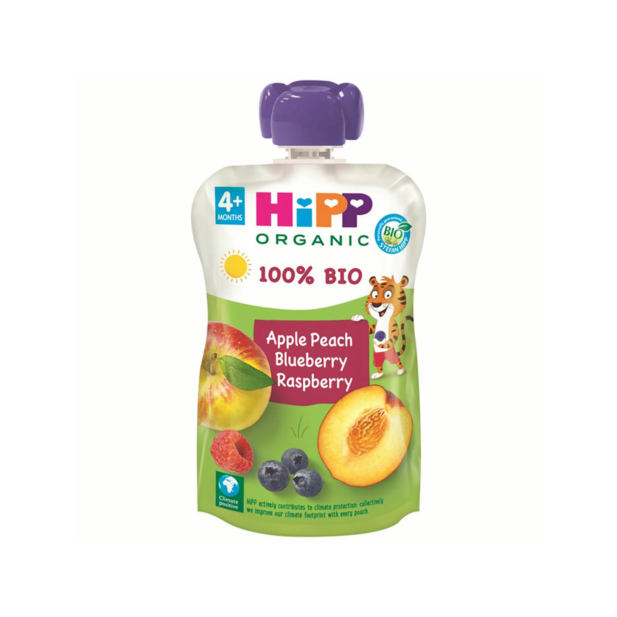 Pouch De Melocotón, Manzana Y Frutos Del Bosque Bio +4 Meses Hipp 100 G 0