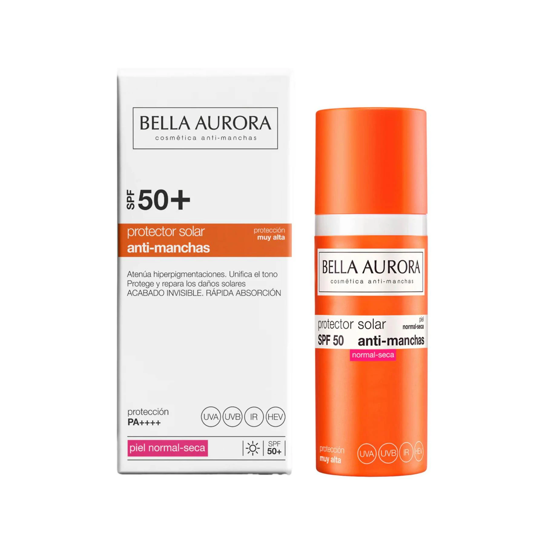 Protector Solar Antimanchas SPF 50+ Piel Normal-Seca Bella Aurora 50Ml 0