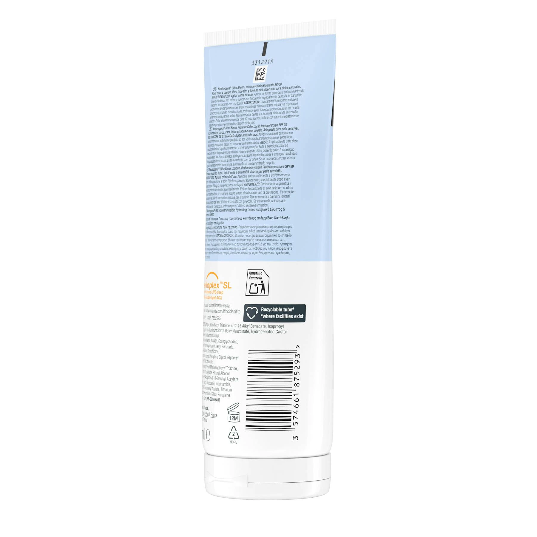 Protector Solar Corporal Ultra Sheer Invisible SPF30 Neutrogena 200Ml
