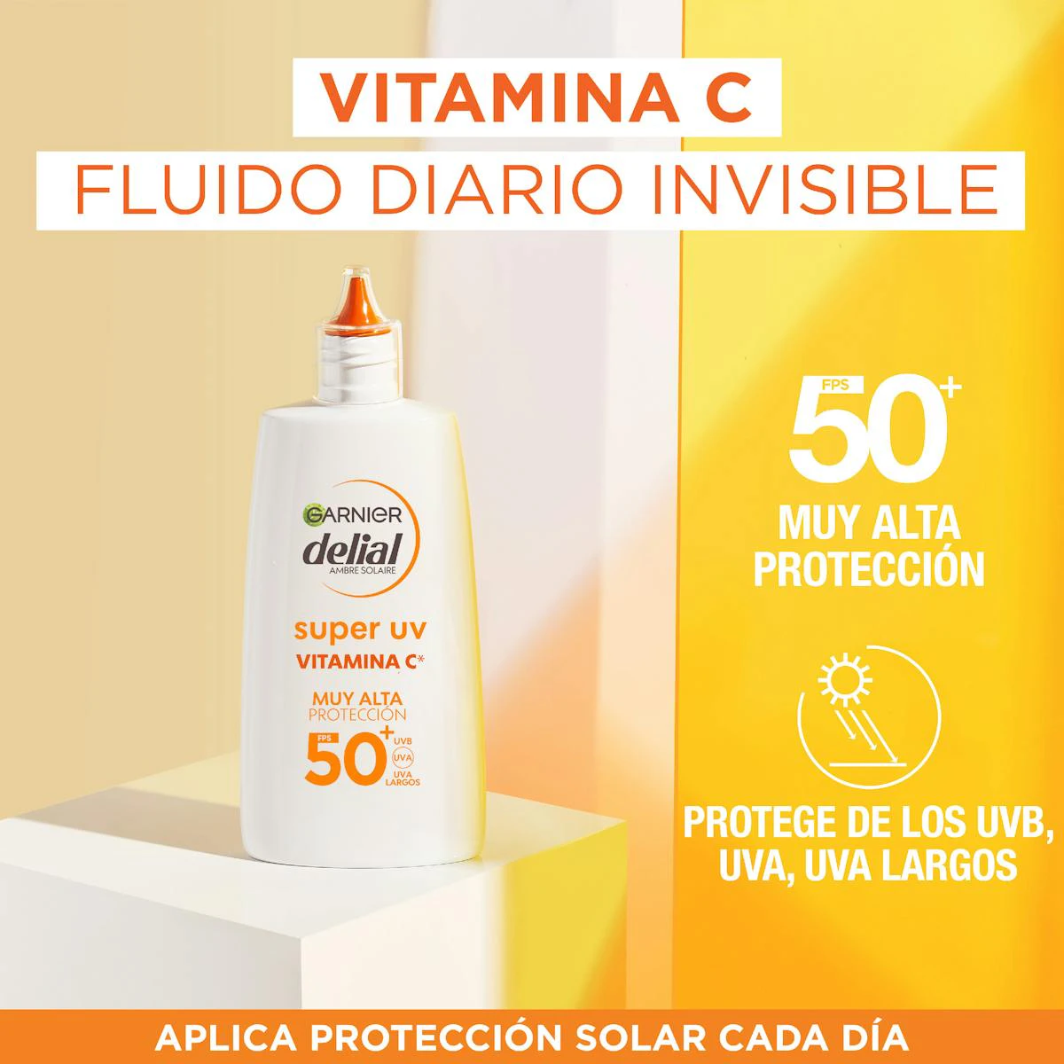 Fluido Solar Facial Super UV Vitamina C SPF 50+ Delial 40Ml