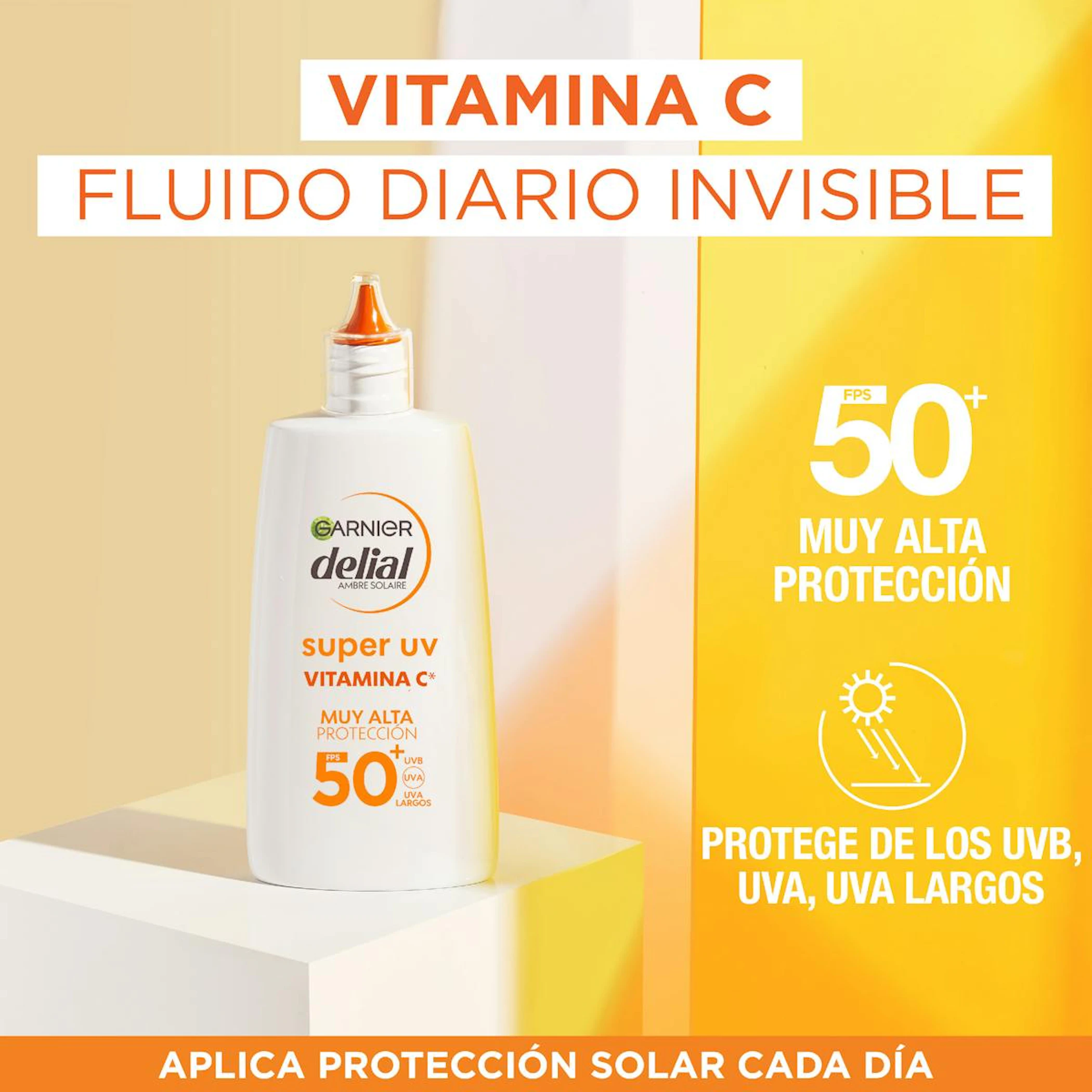 Fluido Solar Facial Super UV Vitamina C SPF 50+ Delial 40Ml