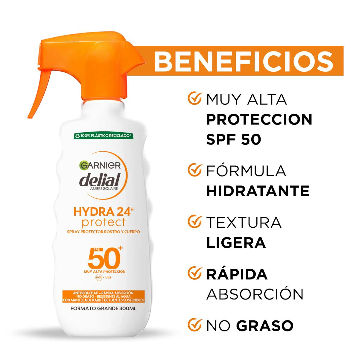 Protector Solar Spray Hydra 24H Protect SPF 50+ Delial 270Ml