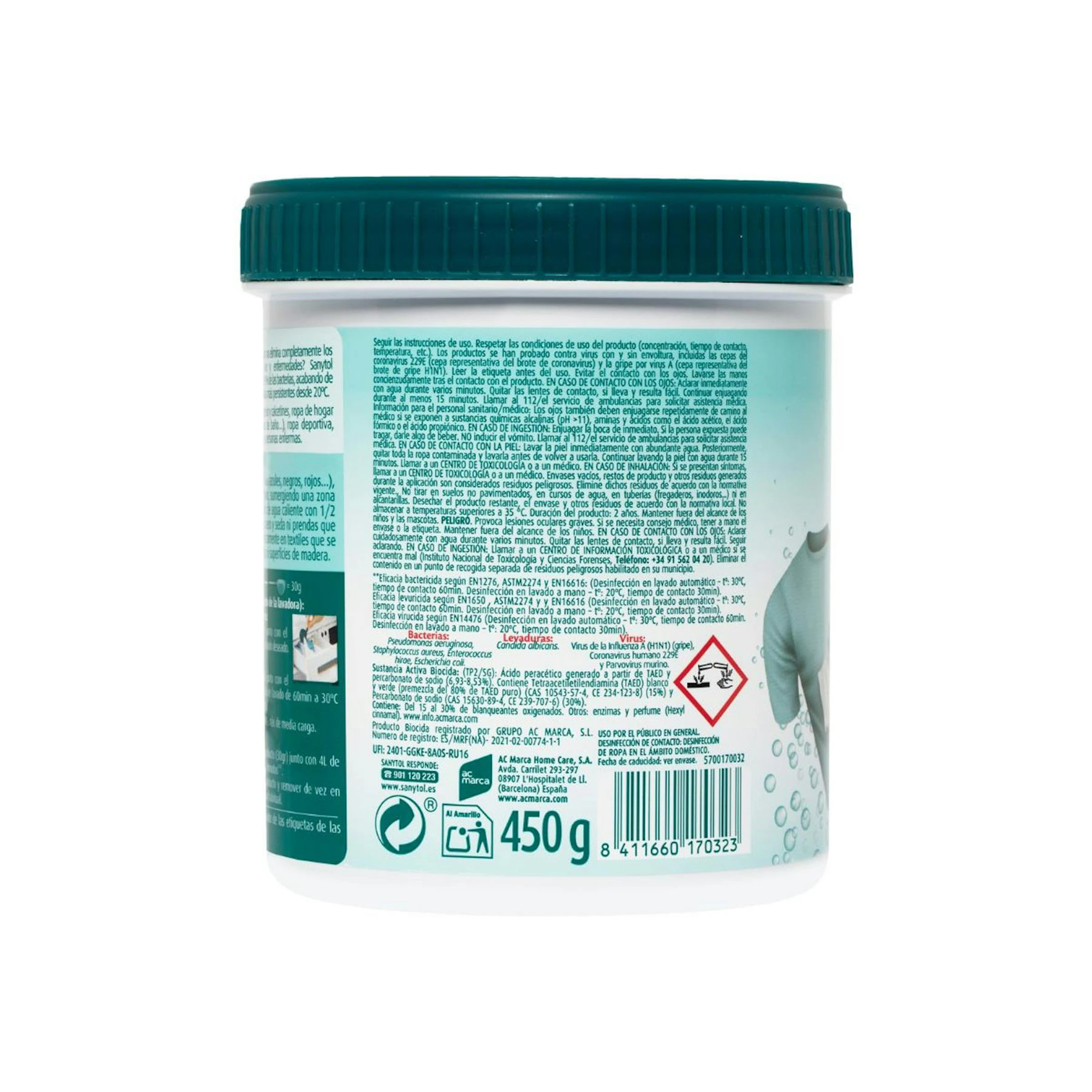 Quitamanchas Desinfectante Sanytol 450 Gr