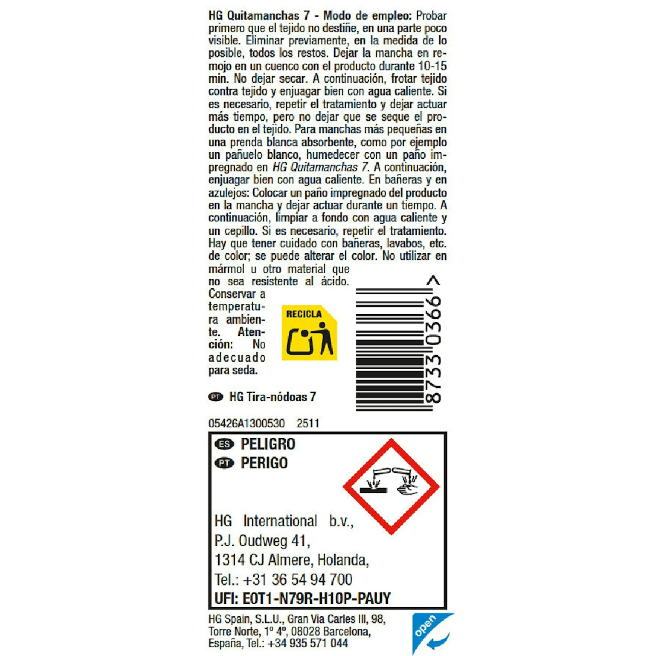 Removedor De Manchas Nº7 HG 50Ml