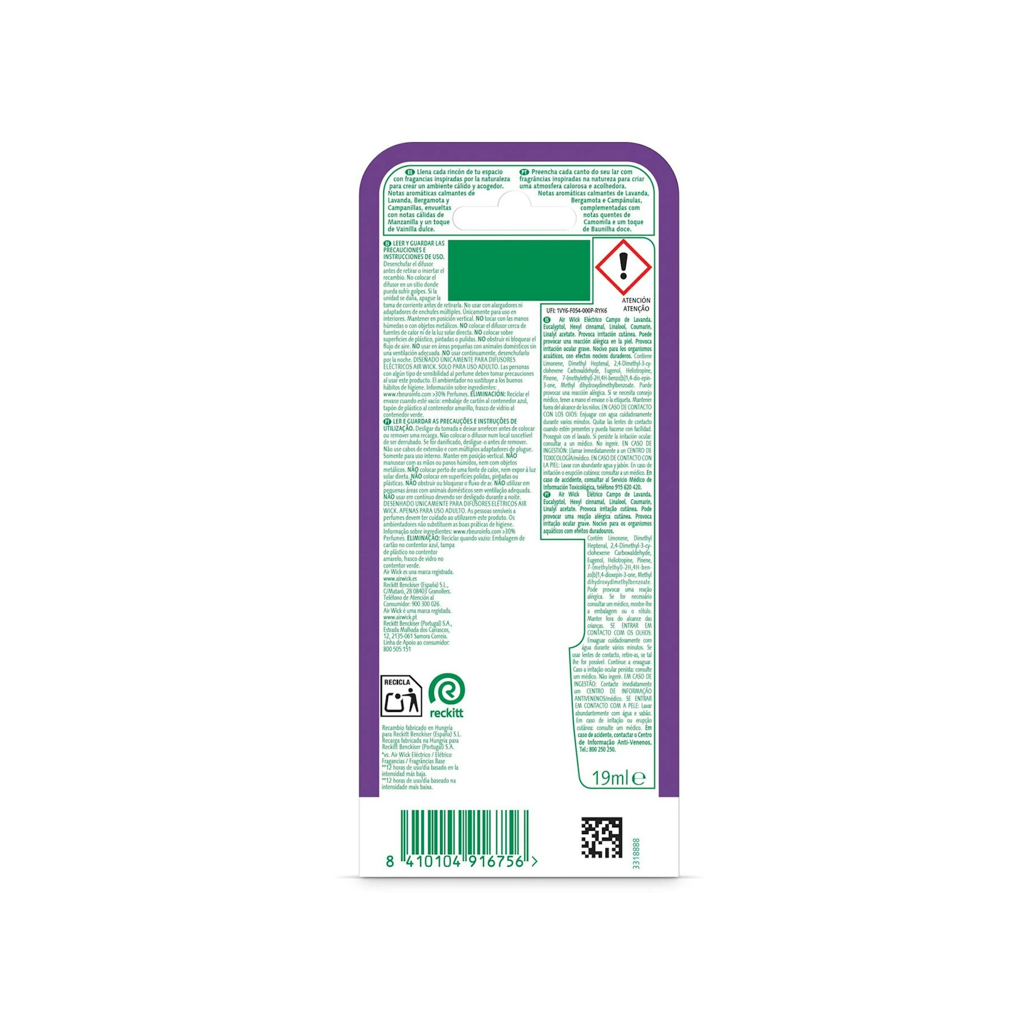 Recambio Ambientador Eléctrico Lavanda Air Wick
