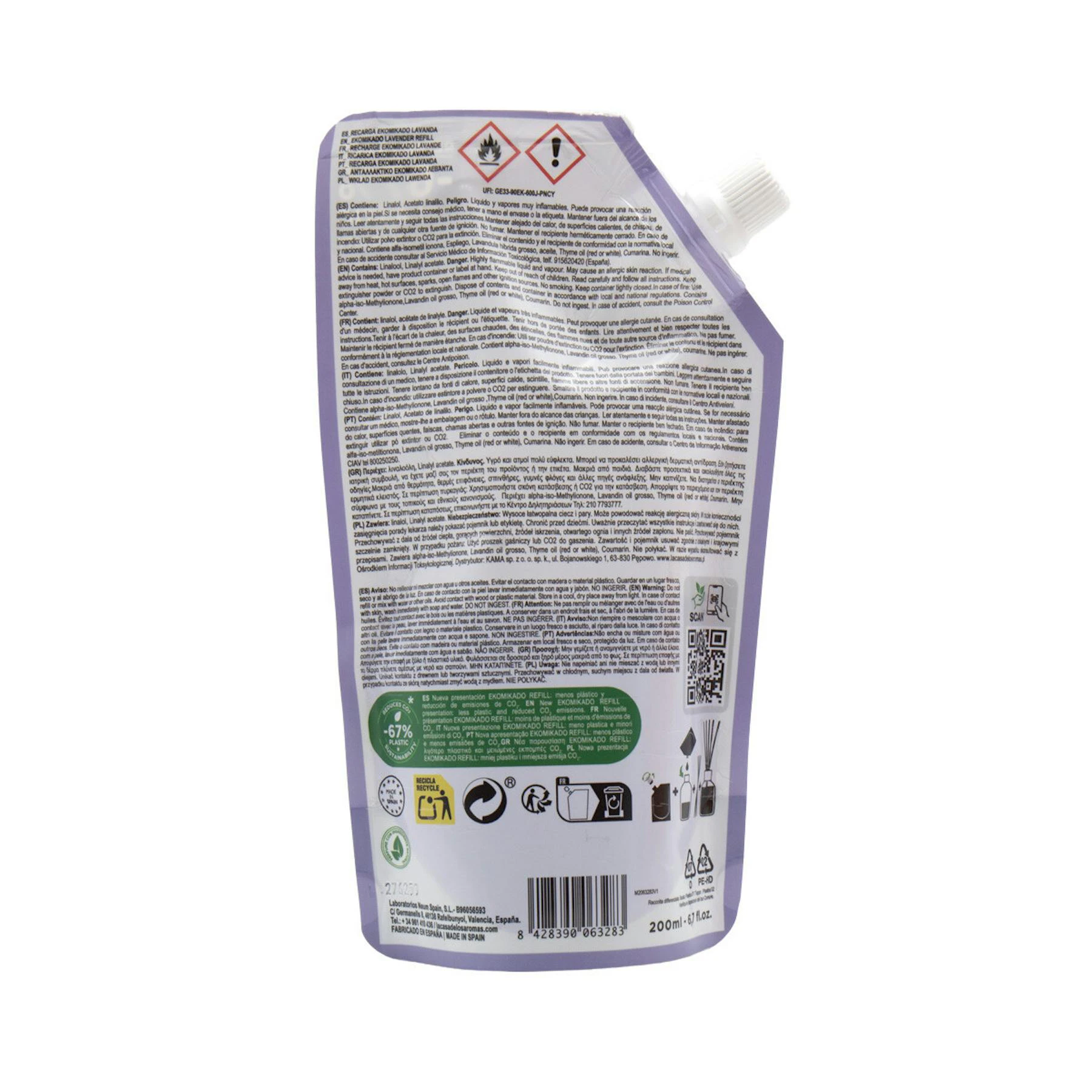 Recarga Ambientador Ekomikado Lavanda La Casa De Los Aromas 200 Ml