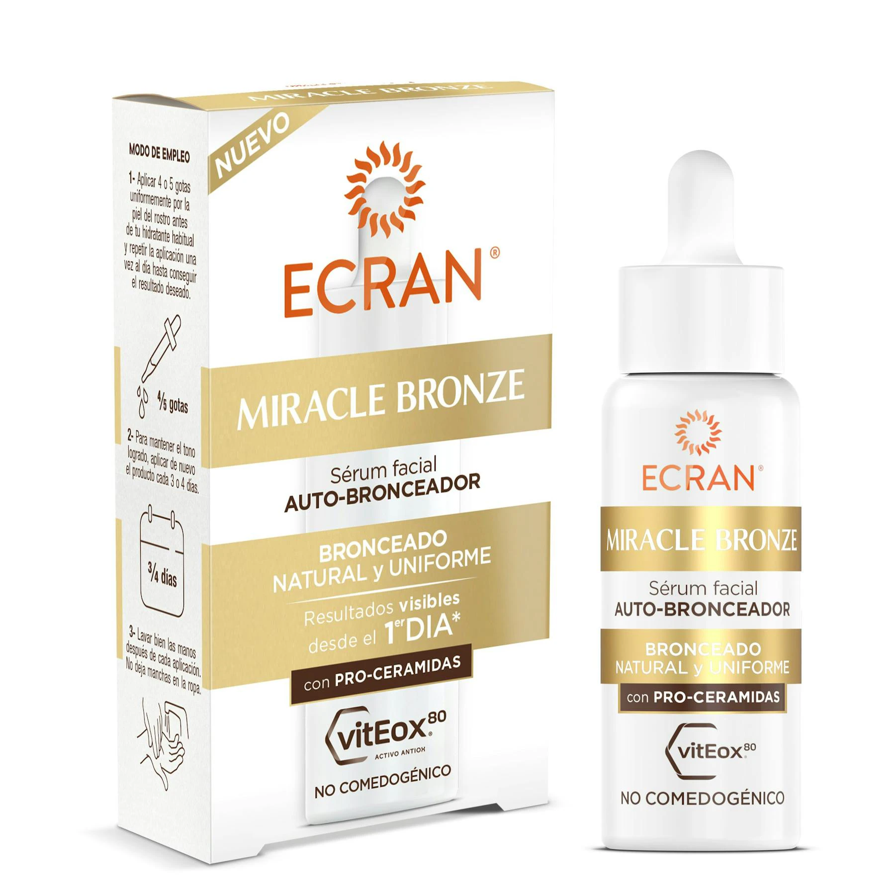 Sérum Facial Autobronceador Miracle Bronze Ecran 30Ml Sérum Facial Autobronceador Miracle Bronze Ecran 30Ml 0