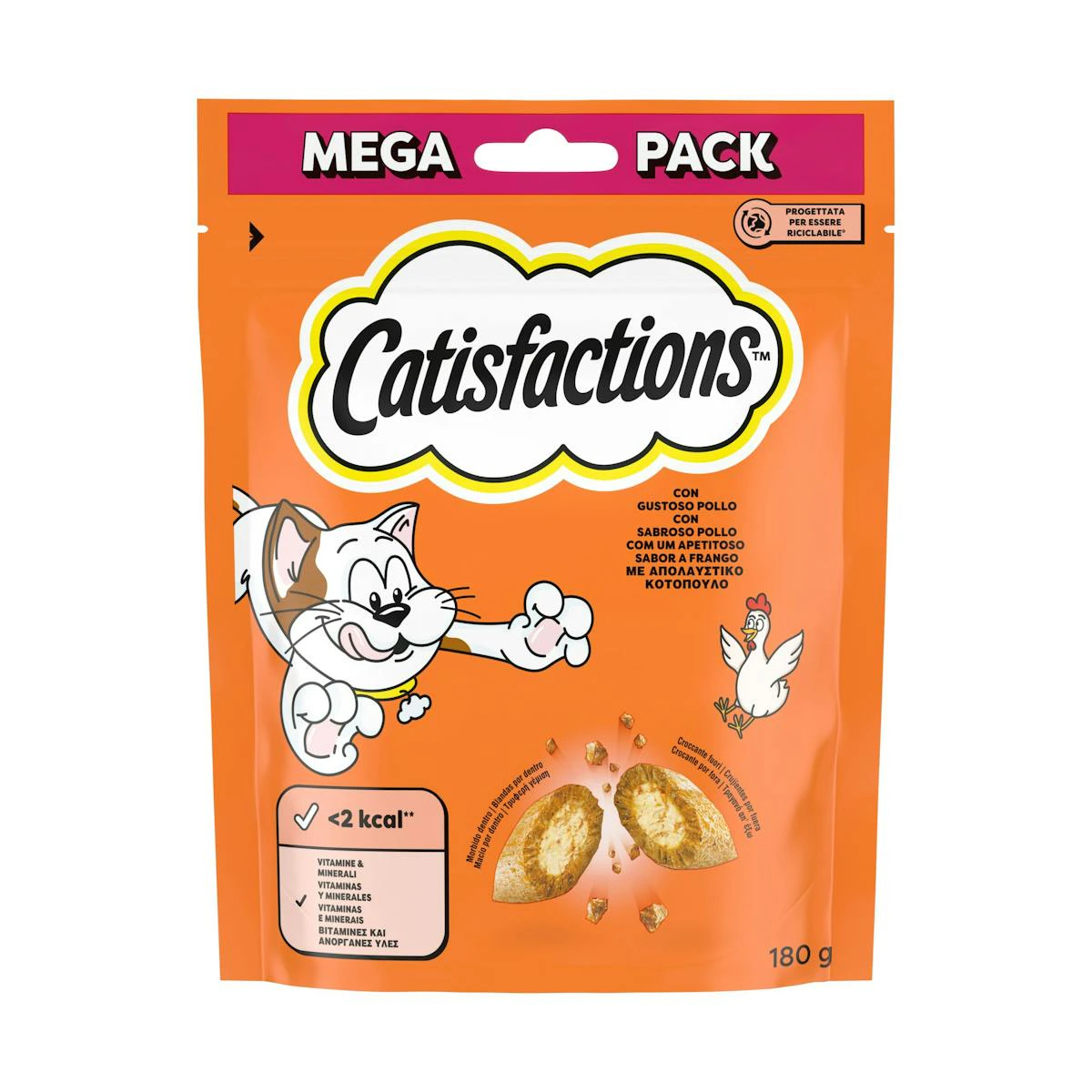 Snack Gatos Maxi Pack Pollo Catisfactions 180Gr Snack Gatos Maxi Pack Pollo Catisfactions 180Gr 0