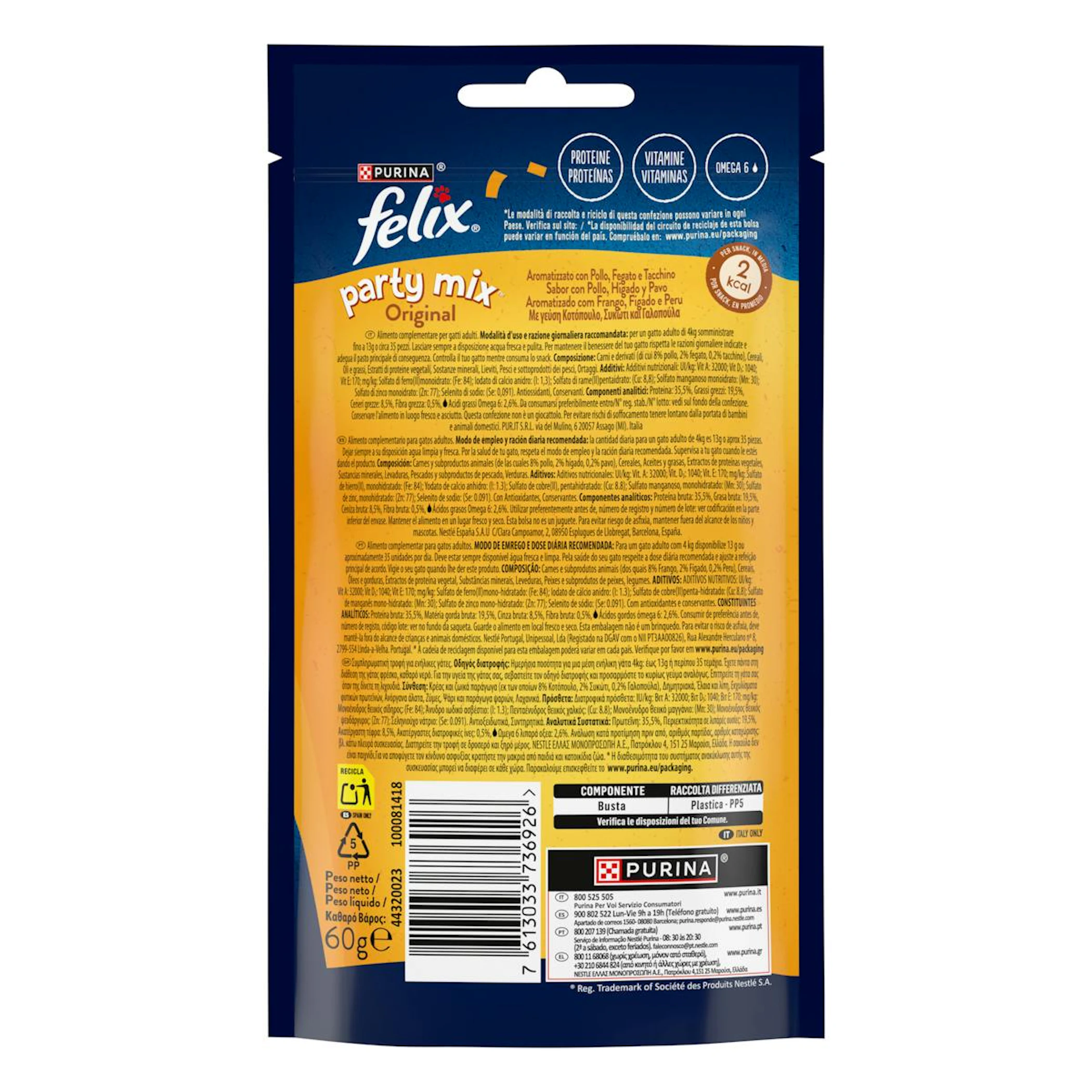 Snack Gatos Party Mix Pescado Felix 60G