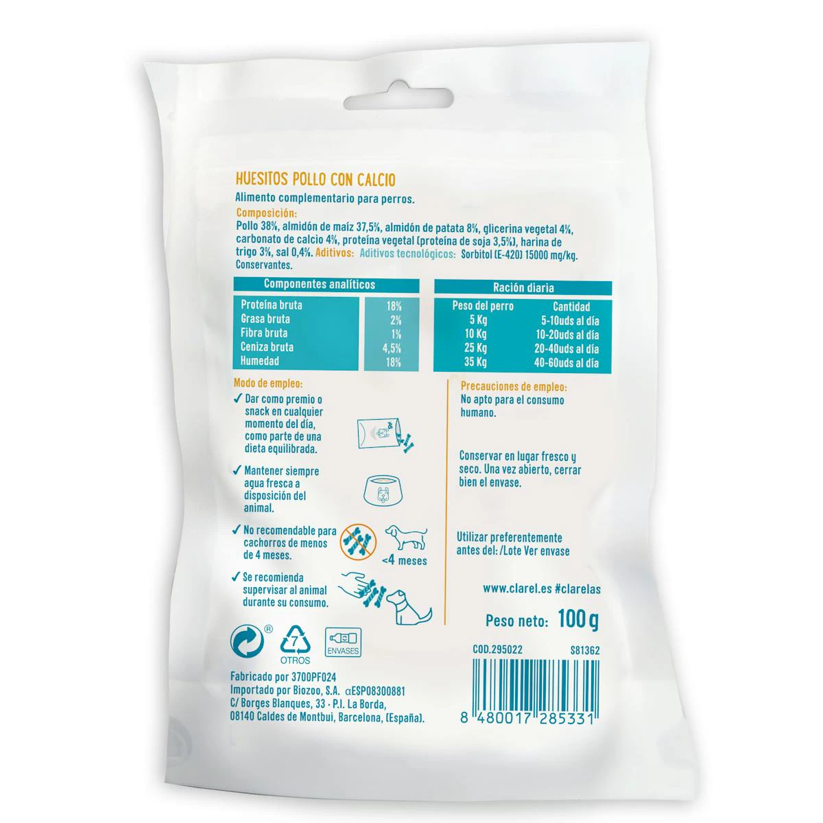 Snack Perros Huesitos Pollo AS 100Gr