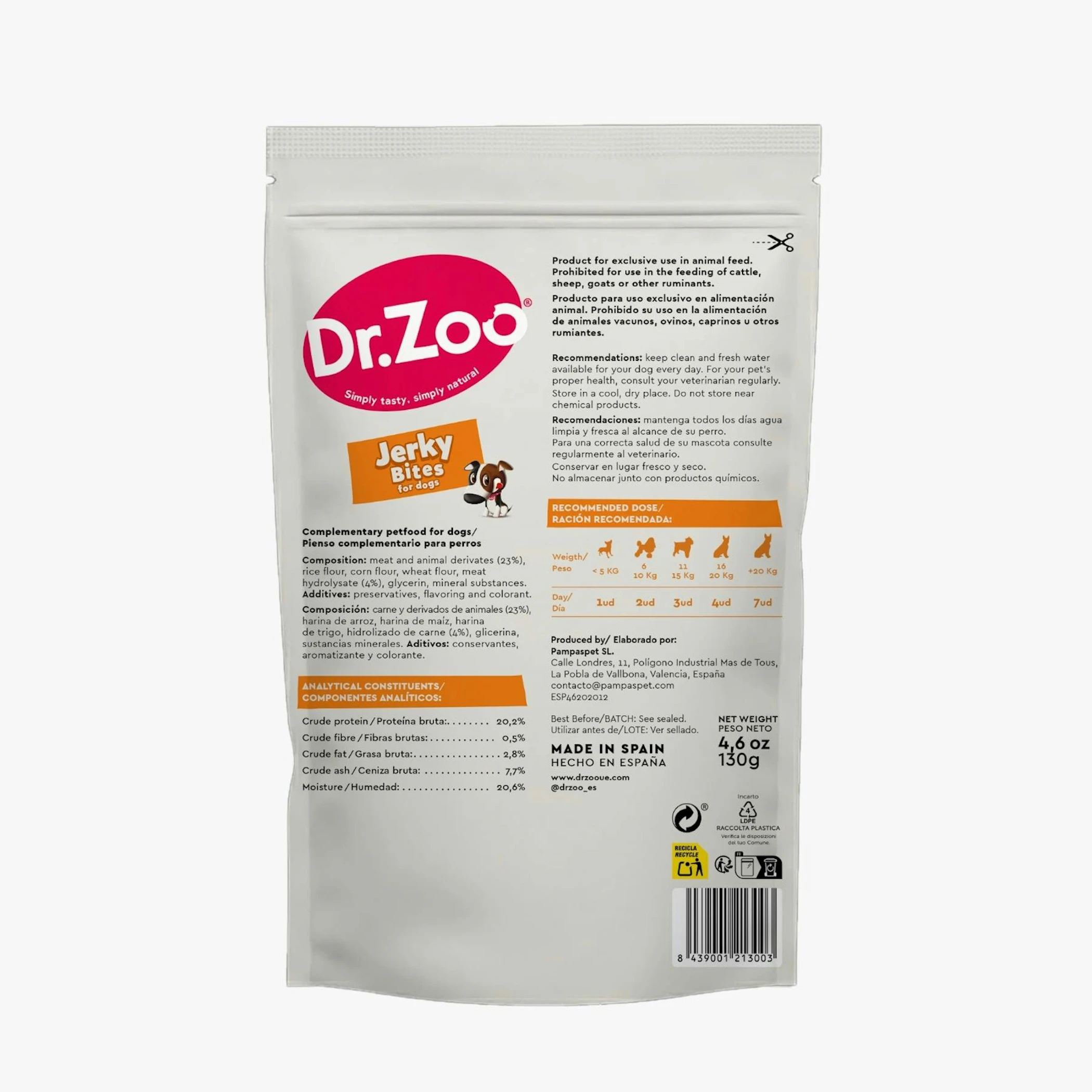 Snack Perros Burger Bites Dr. Zoo 130Gr