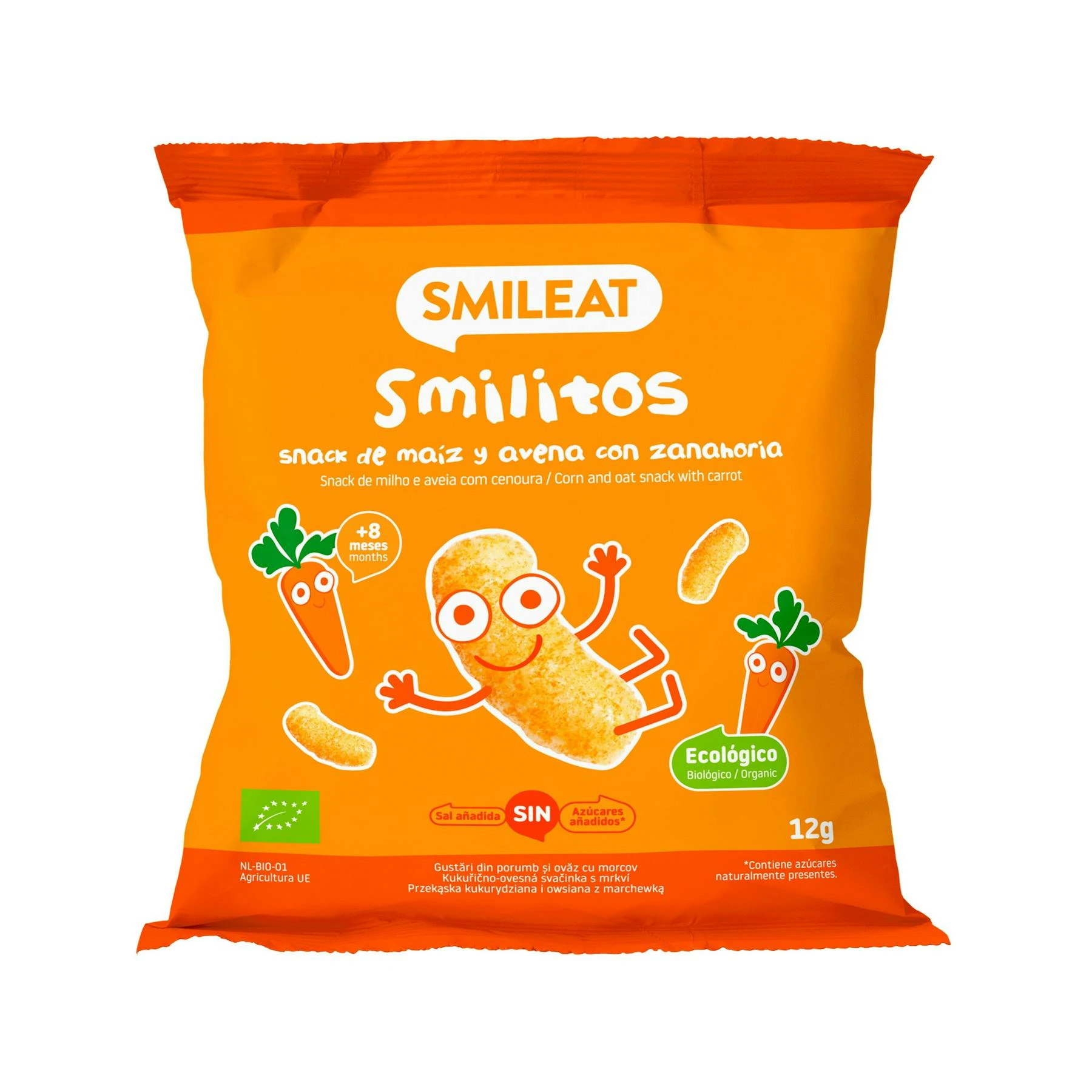 Snack Smilitos Avena Y Zanahoria Smileat 4 Uds 0