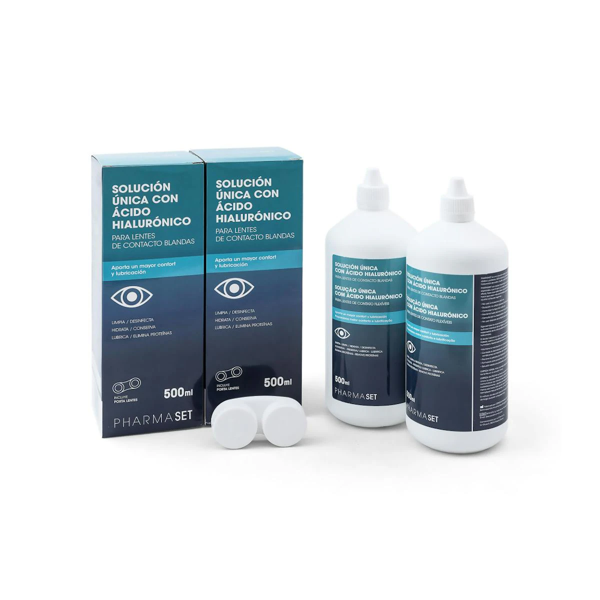 Solução Única Lentes Ácido Hialurónico Pharmaset 2x500Ml