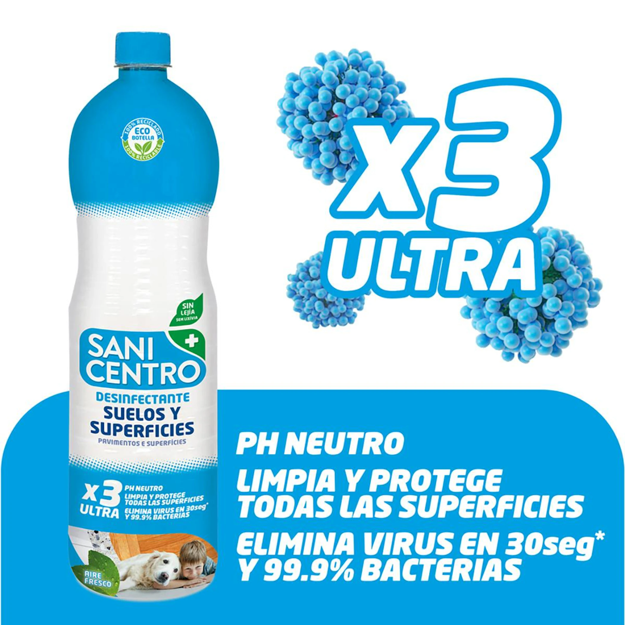 Desinfetante Pavimentos E Superfícies Sem Lixívia Sanicentro 1.5 L