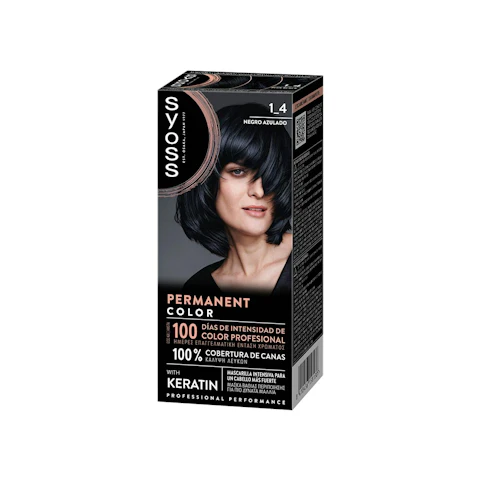 Tinte Permanente Permanent Color Syoss N1-4 Negro Azulado