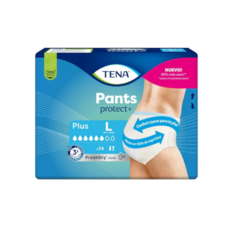 Pants de incontinencia plus Talla L TENA, paquete 14 uds