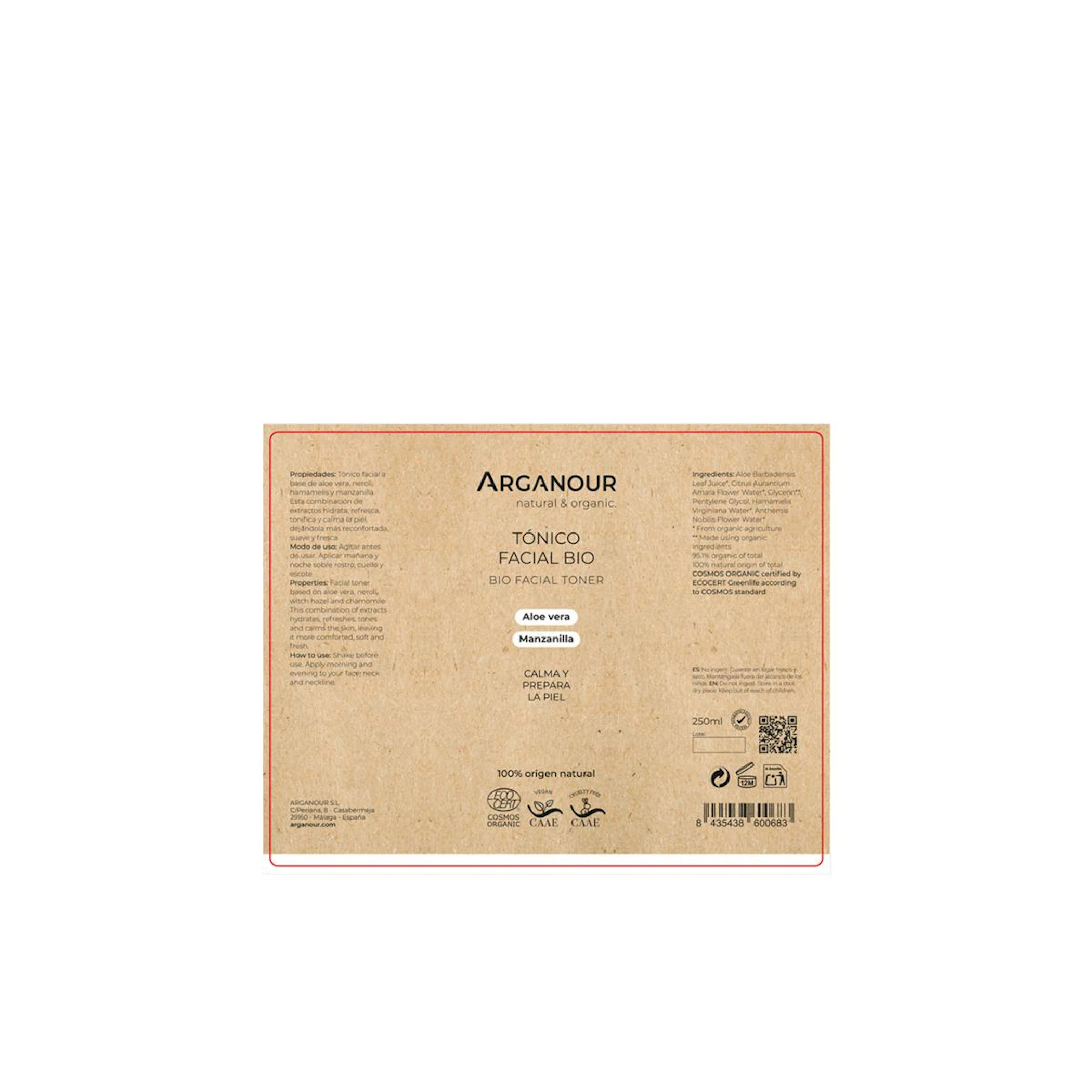 Tónico Facial Bio Arganour 250Ml
