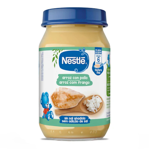 Tarrito puré de arroz blanco con pollo NESTLÉ, tarro 190 g