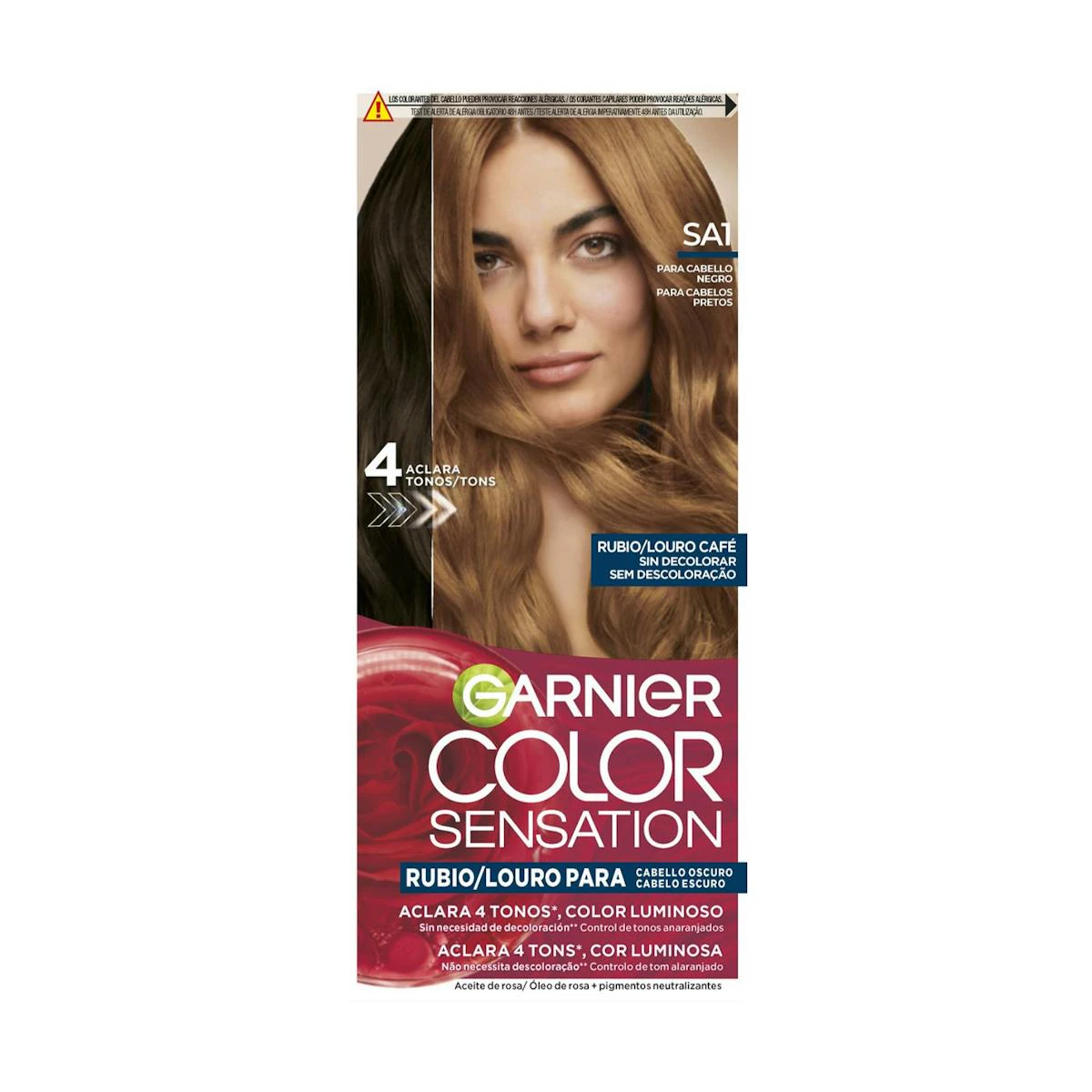 Tinte Aclarante Color Sensation Para Cabello Negro Garnier Tono Rubio Café