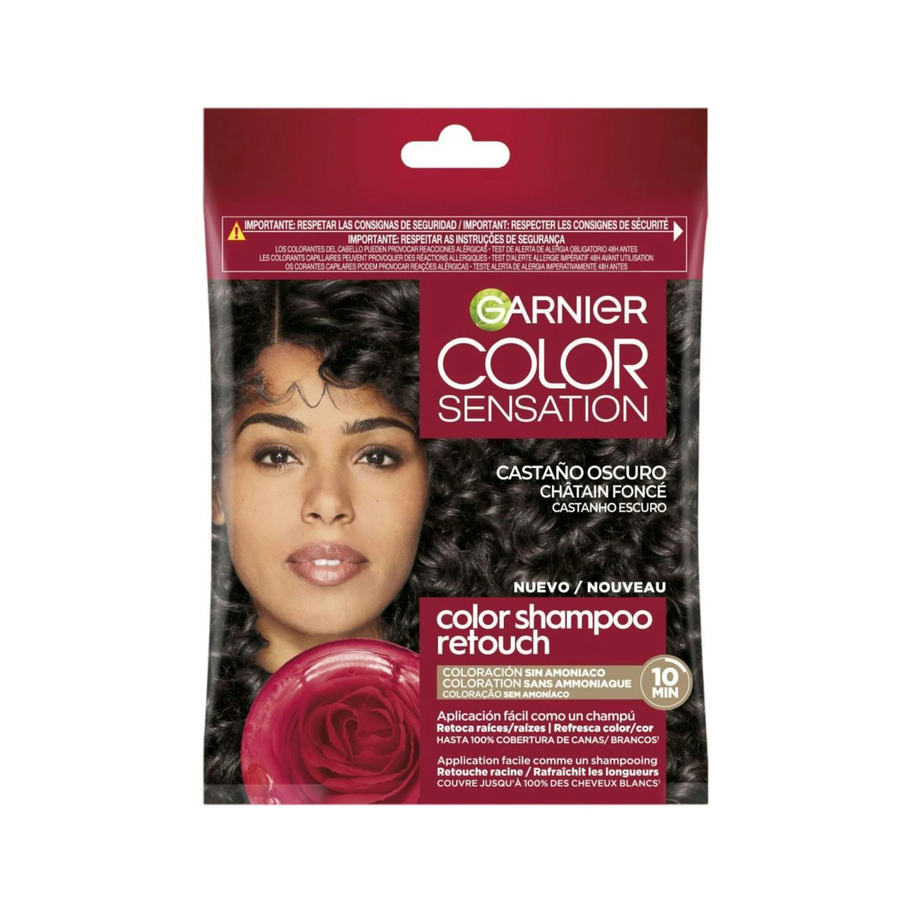 Tinte Semi Permanente Sin Amoníaco Color Shampoo Retouch Garnier N4 Castaño