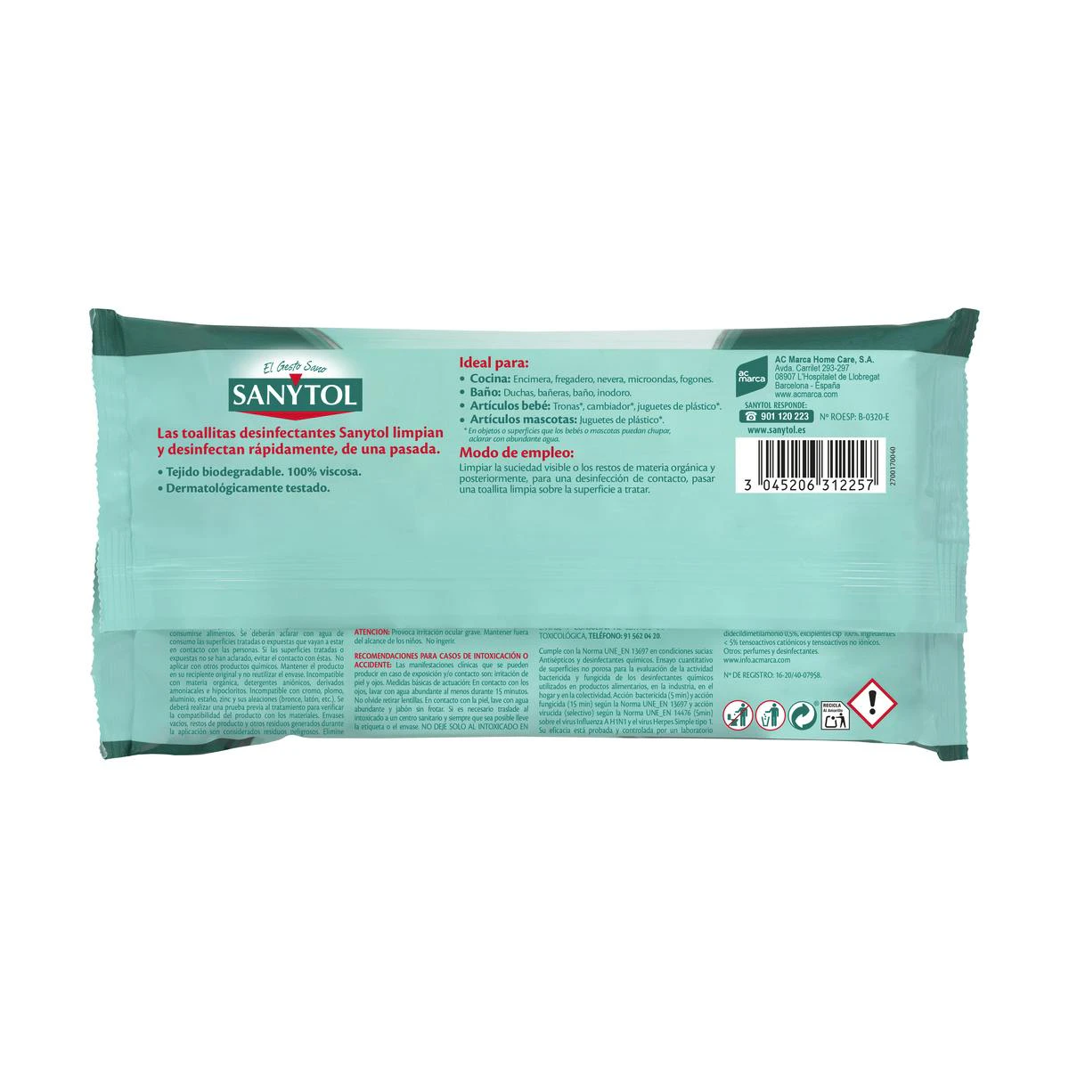 Toalhitas Desinfetantes Sanytol 30 unid.