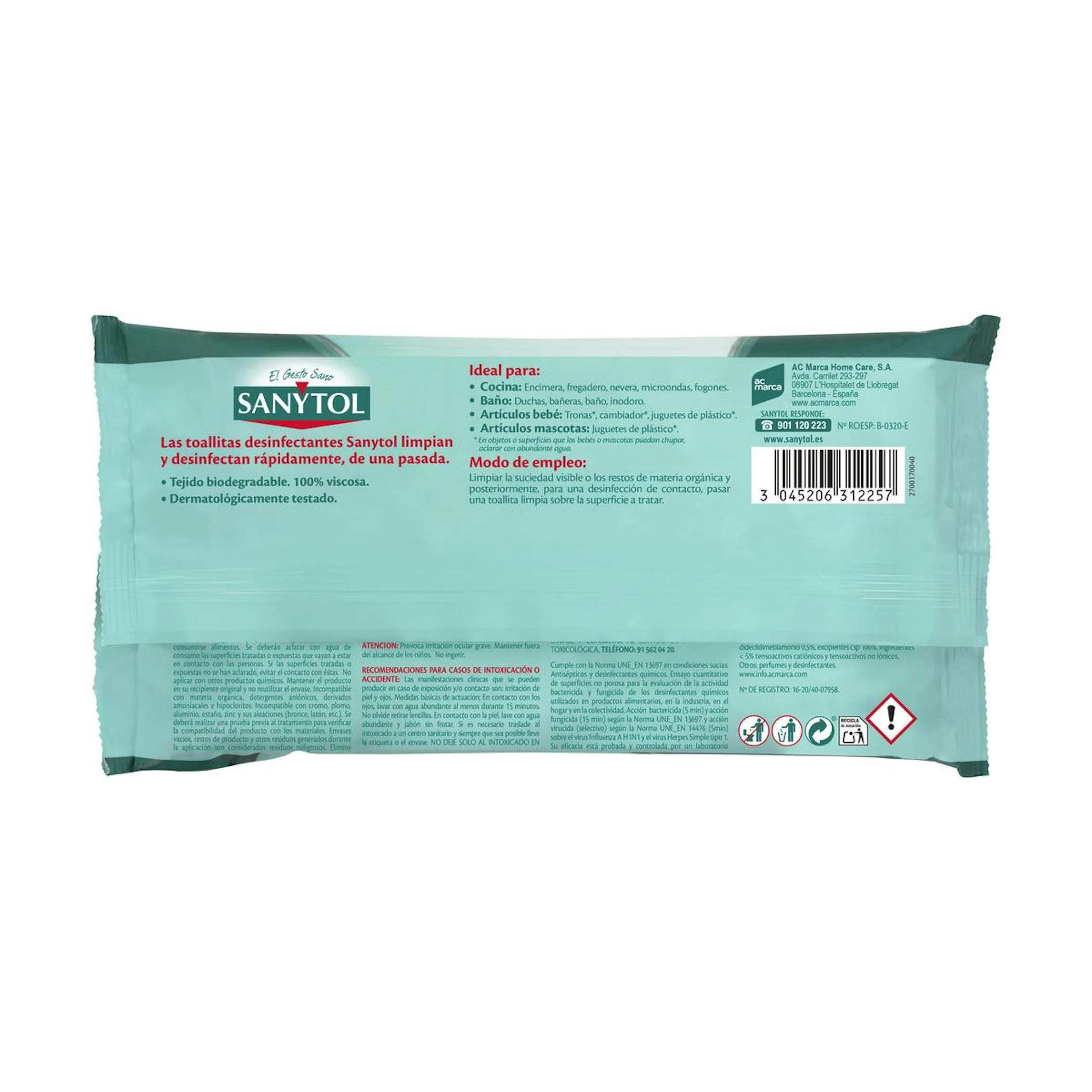 Toalhitas Desinfetantes Sanytol 30 unid.