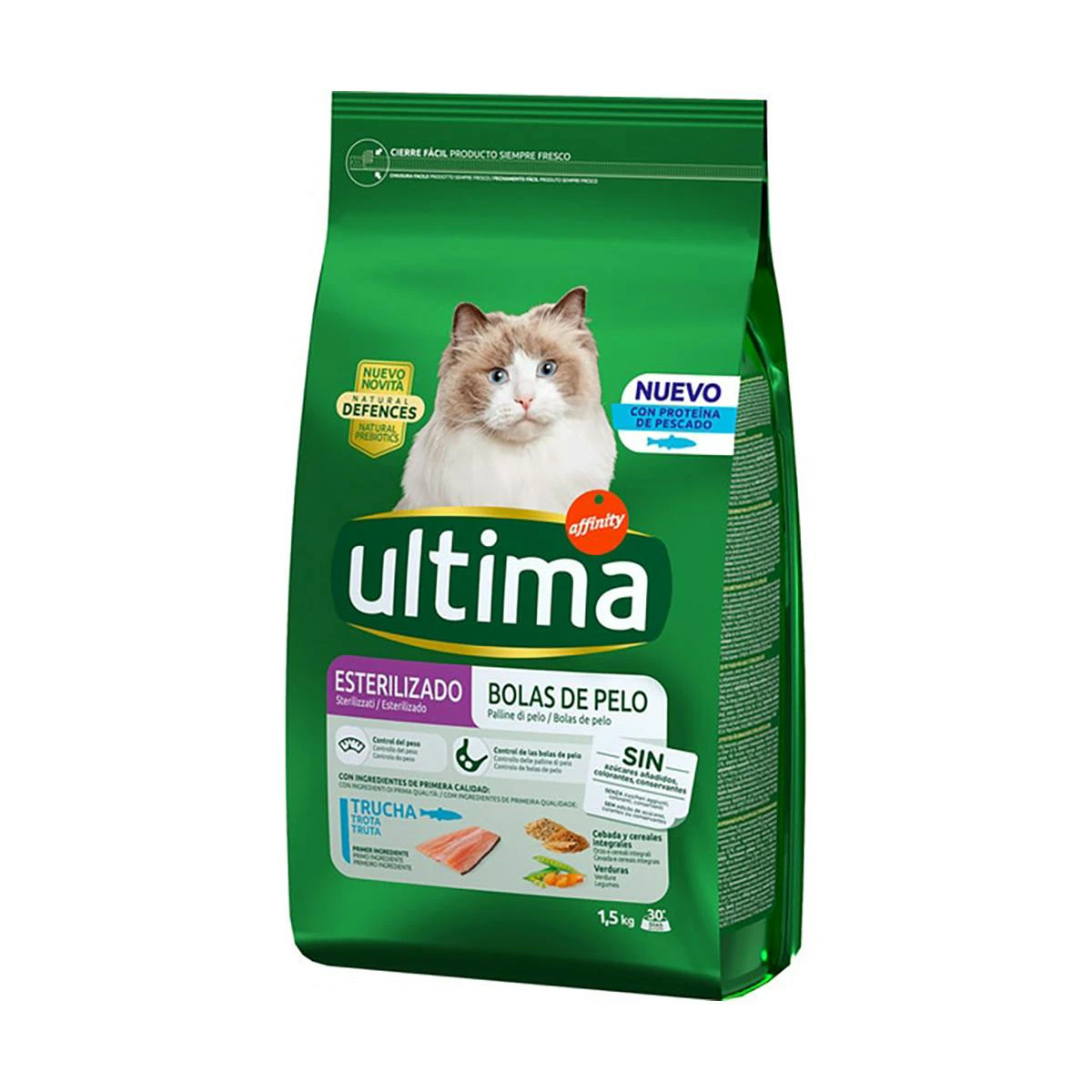 Ultima Cat Esterilizado Hairball Trucha 1.5Kg Ultima Cat Esterilizado Hairball Trucha 1.5Kg 0