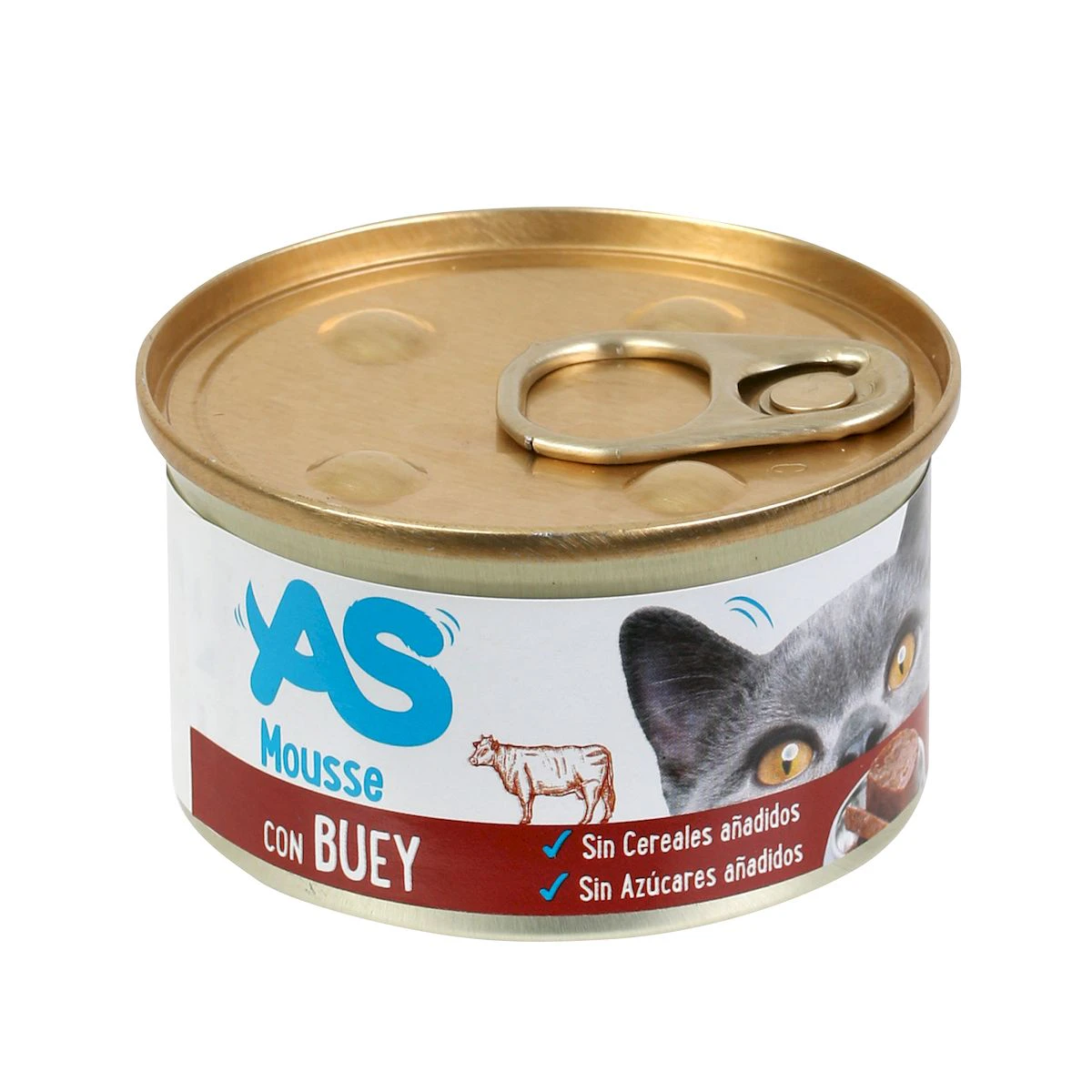 Comida Húmeda Gatos Mousse Buey AS 85Gr