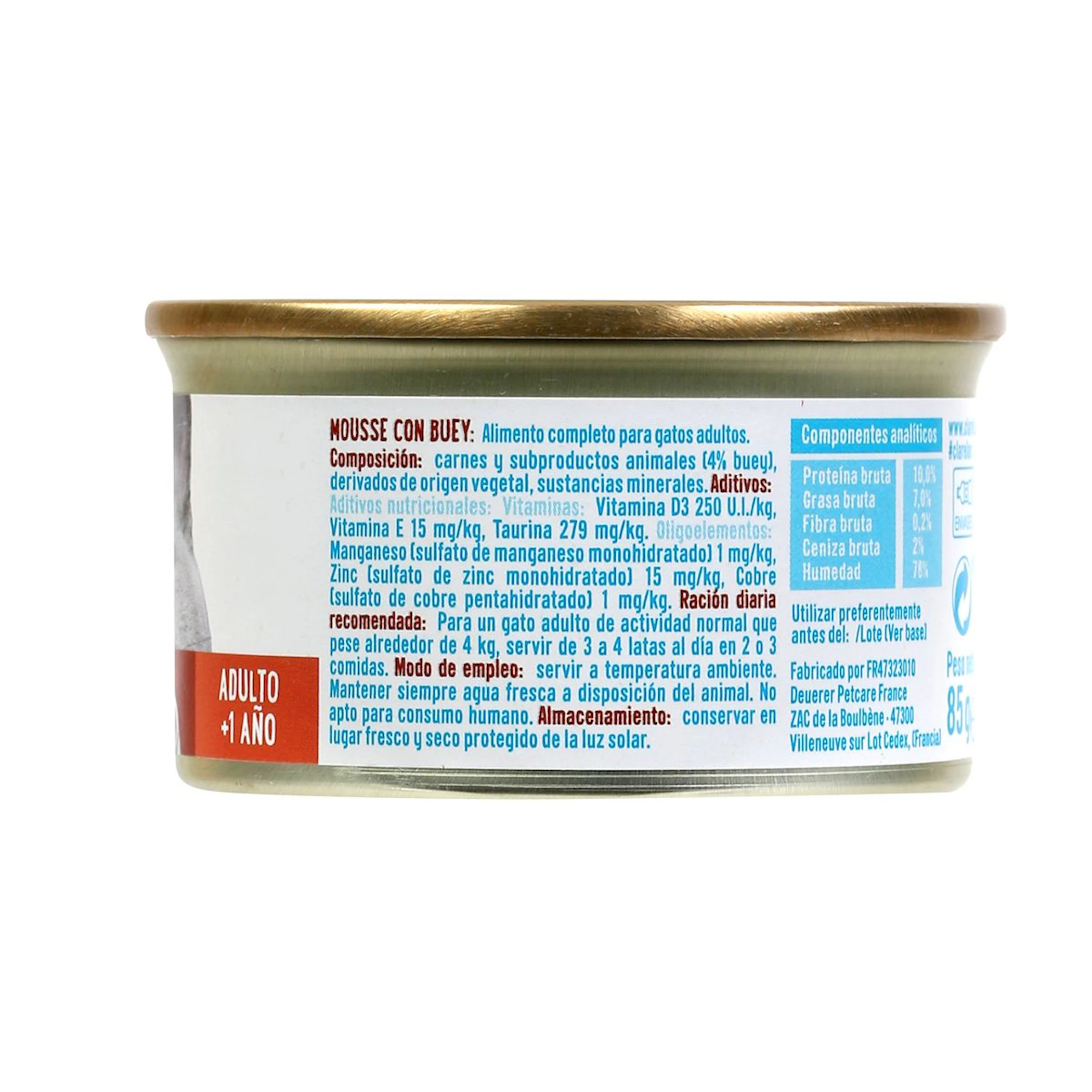 Comida Húmeda Gatos Mousse Buey AS 85Gr