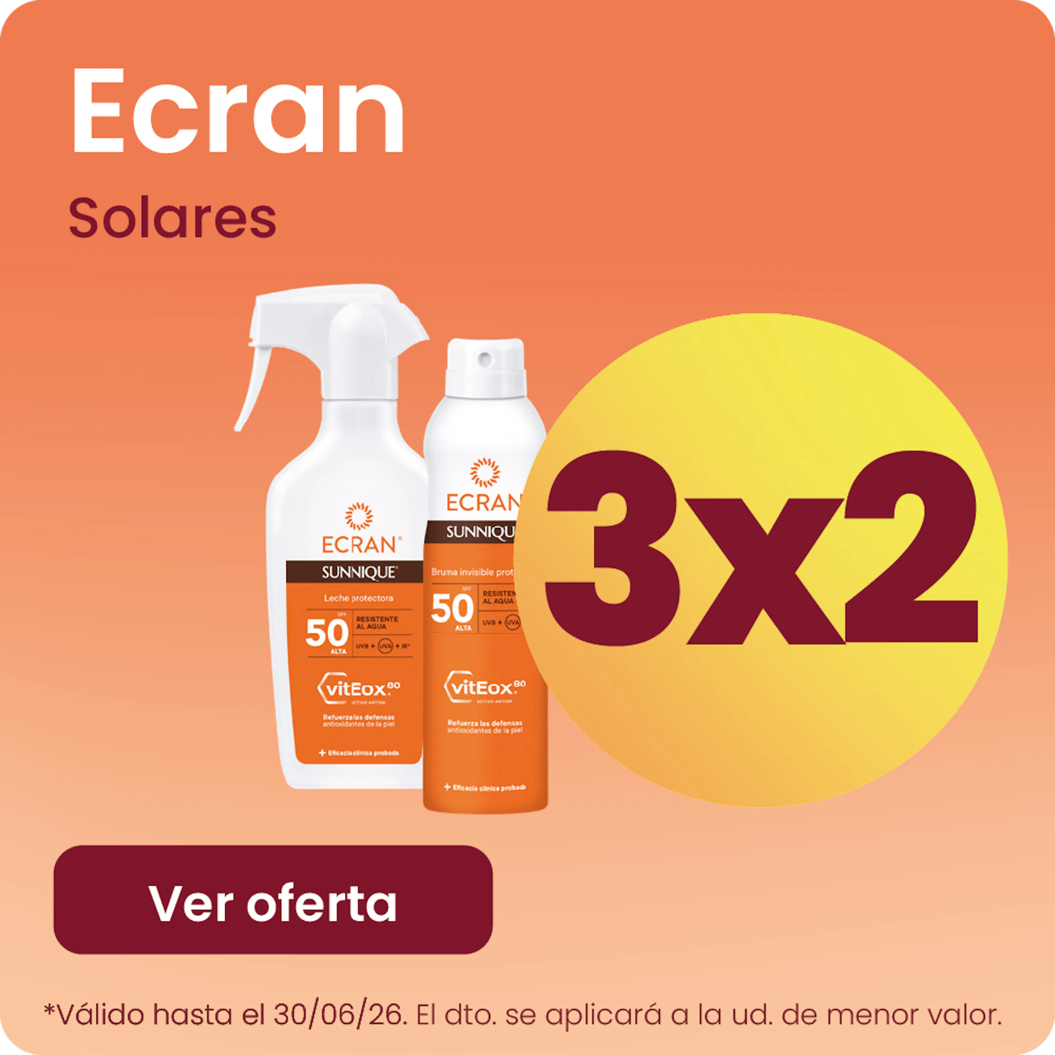 ECRAN SOLARES TODA LA MARCA 3x2