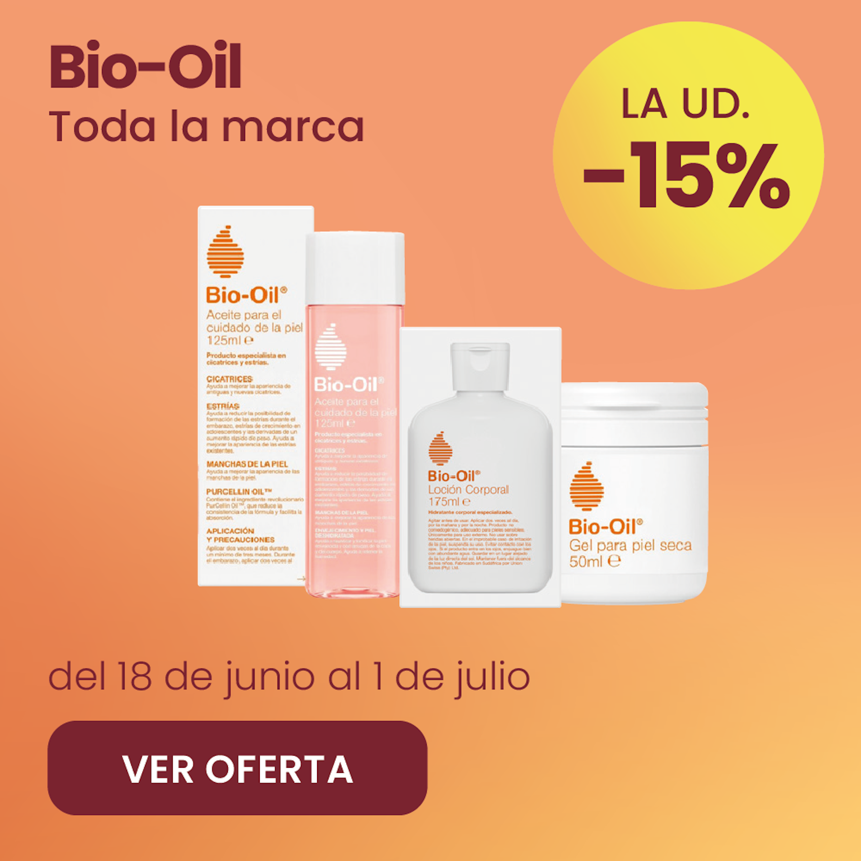 Bio Oil Toda La Marca 15% más barato