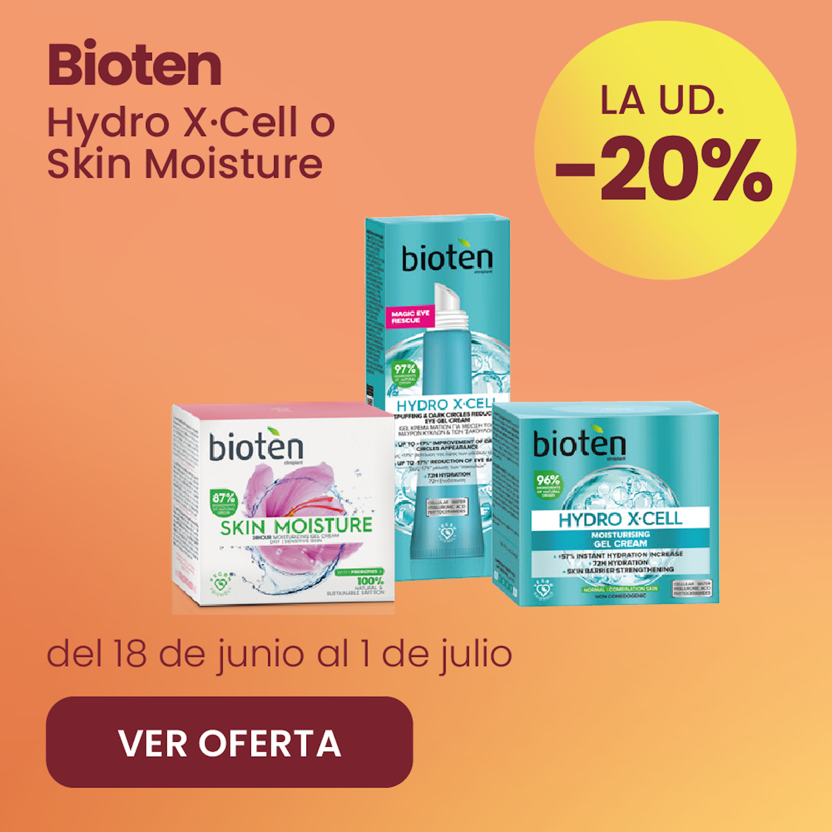 Bioten Hydro X Cell Y Skin Moisture 20% más barato