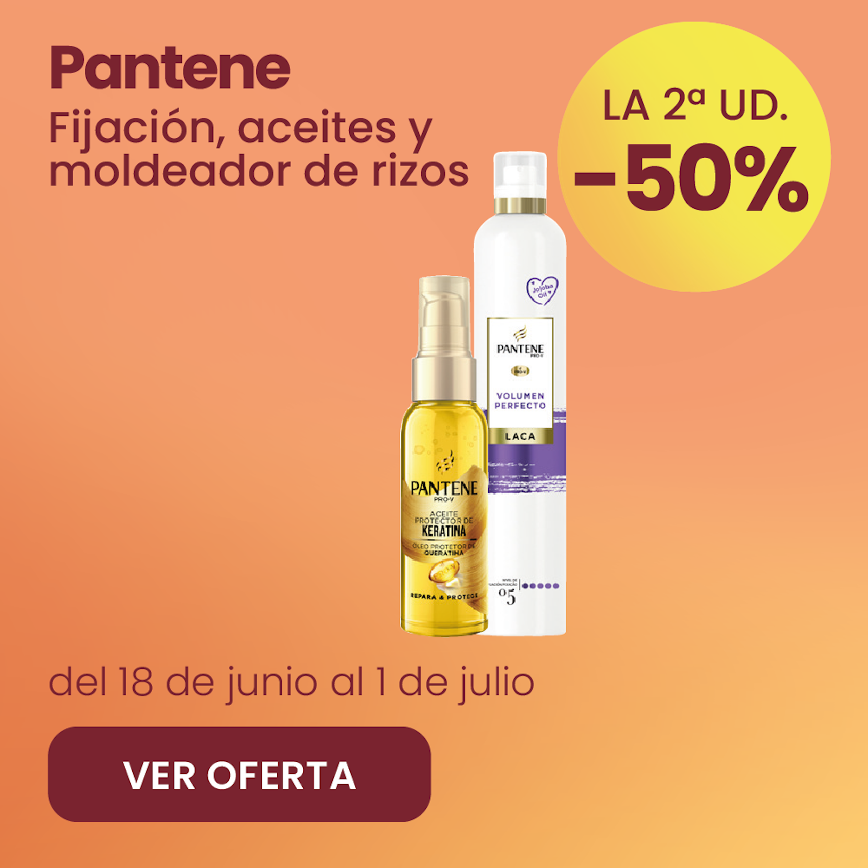 Pantene Fijación Y Aceites Toda La Gama -70% la 2ª ud.